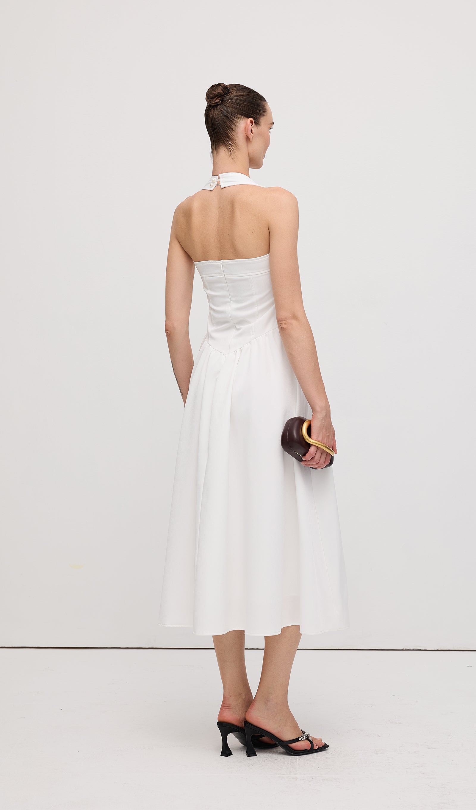 Düz Askılı Midi Elbise