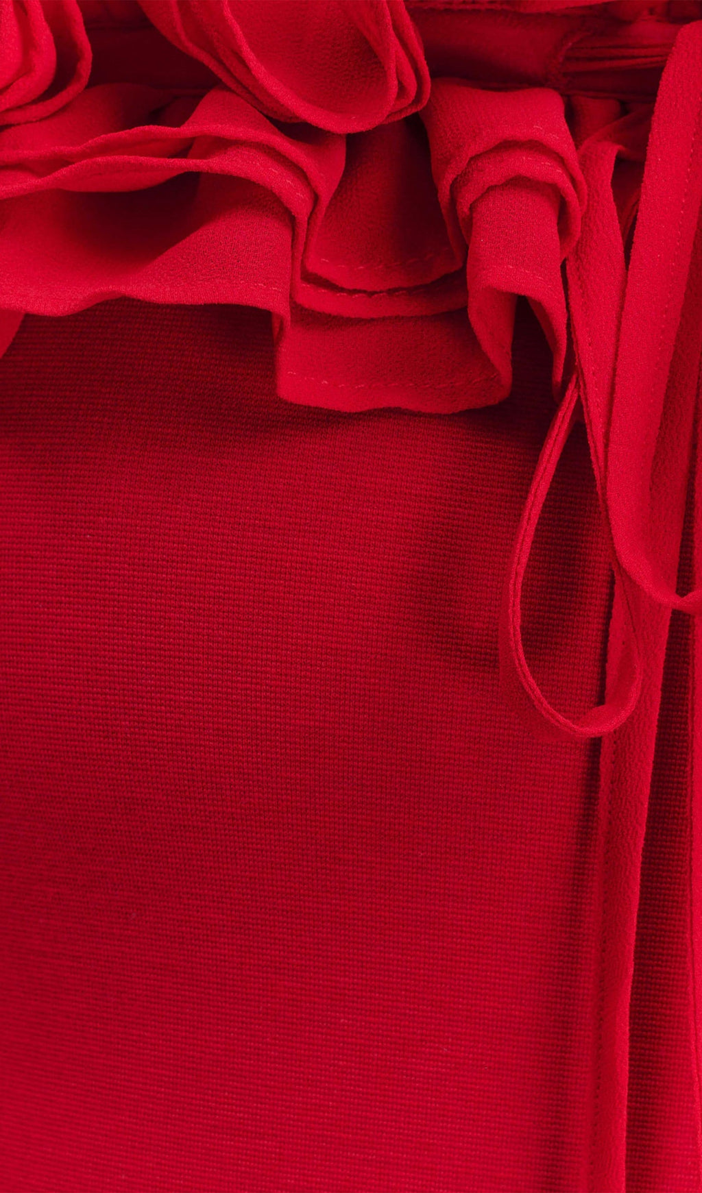 Volanlı Omuz Açık Maksi Elbise