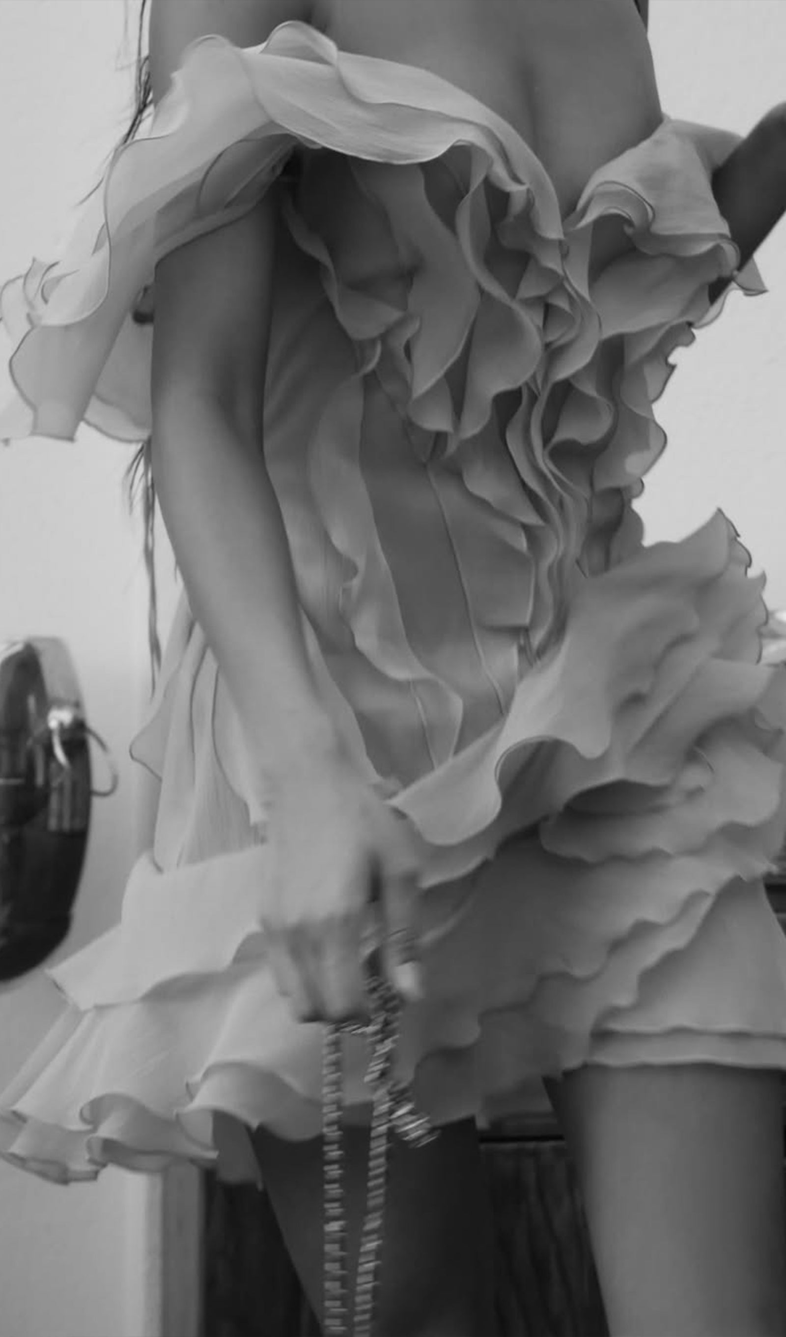 Katmanlı Volanlı Mini Elbise