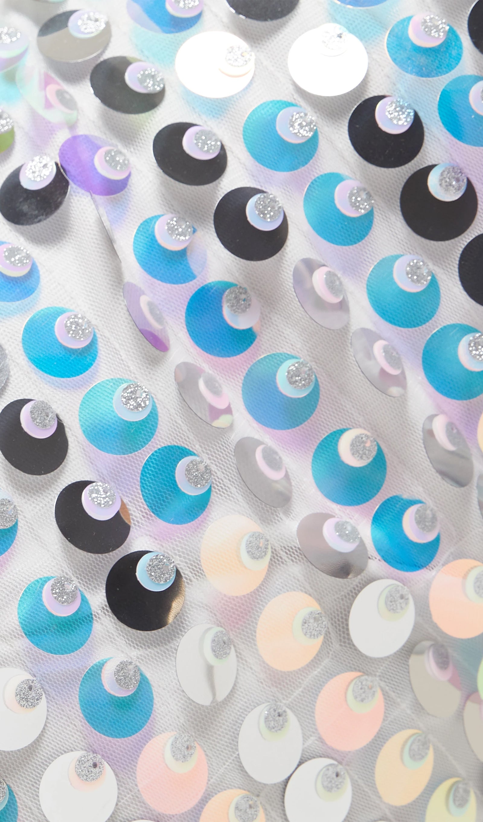 Dairesel Payetli Midi Elbise - Gümüş