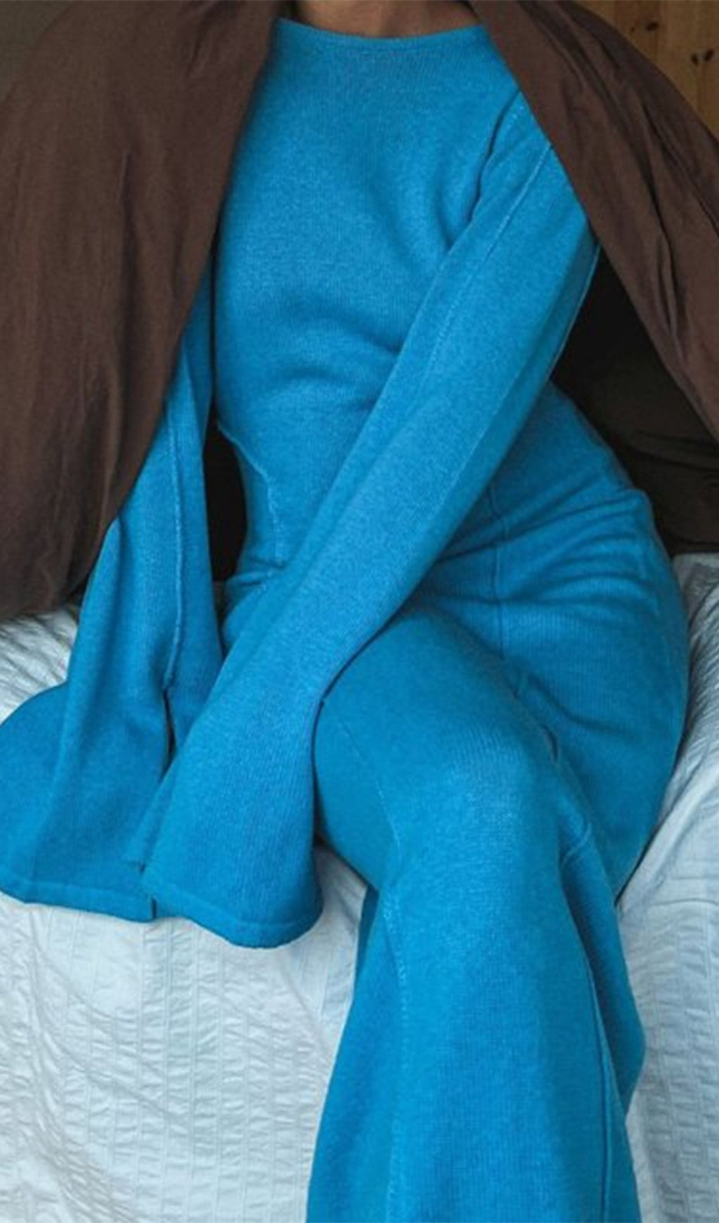 Mavi Sahil Cazibesi Midi Elbise