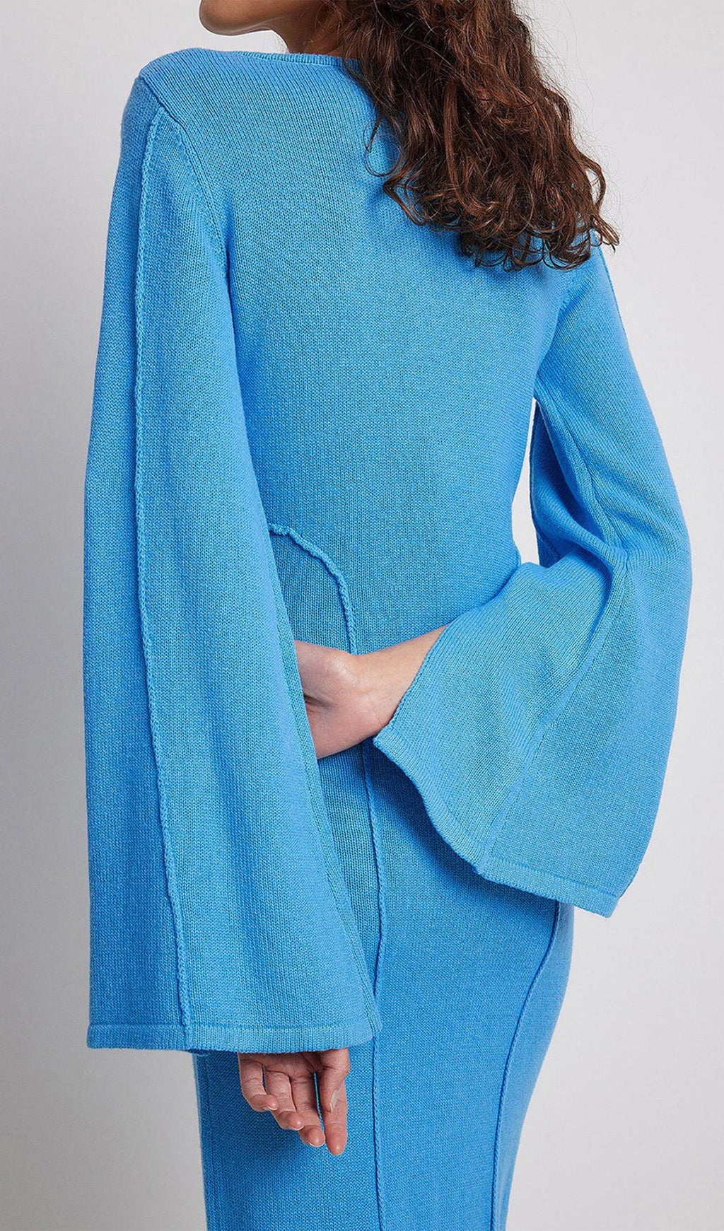 Mavi Sahil Cazibesi Midi Elbise