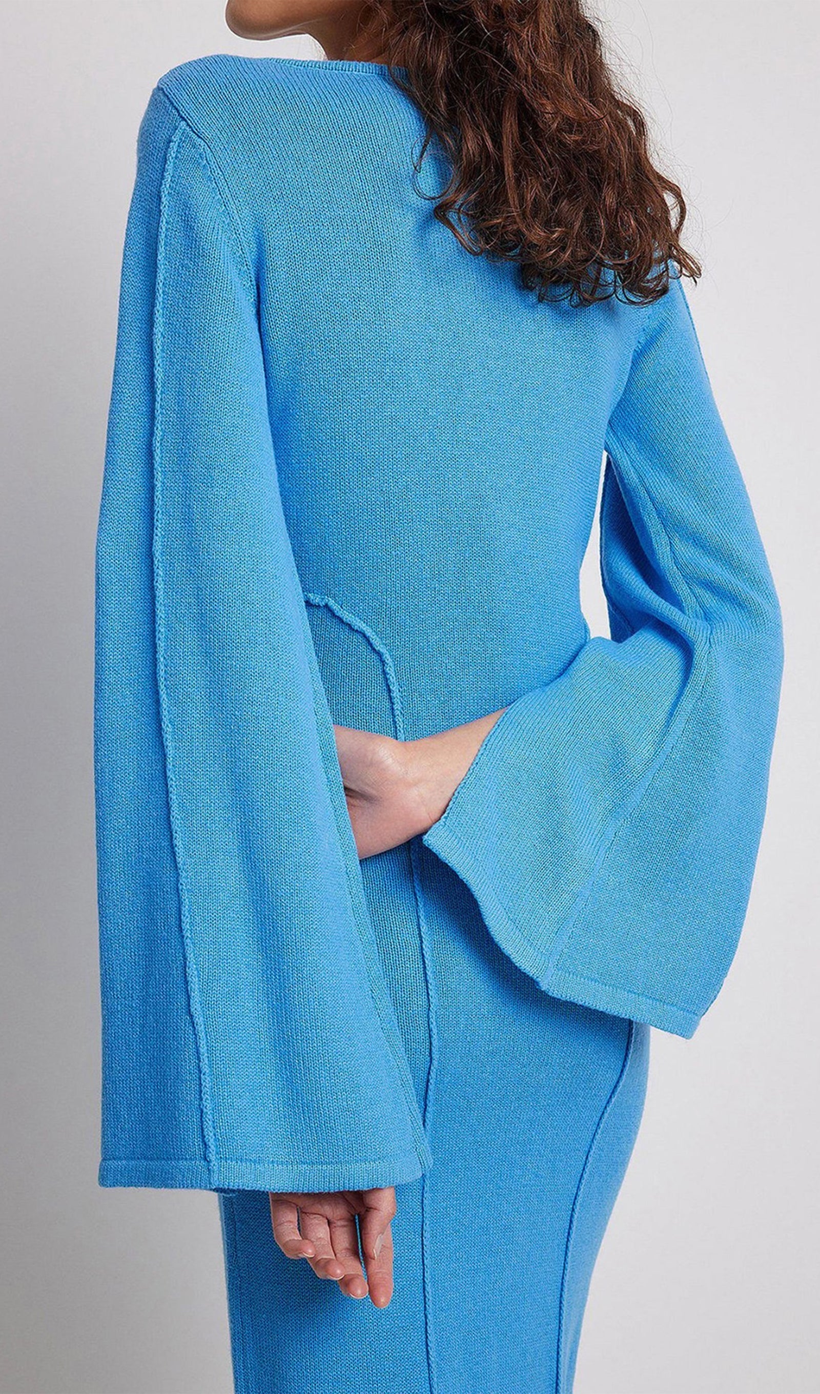 Mavi Sahil Cazibesi Midi Elbise