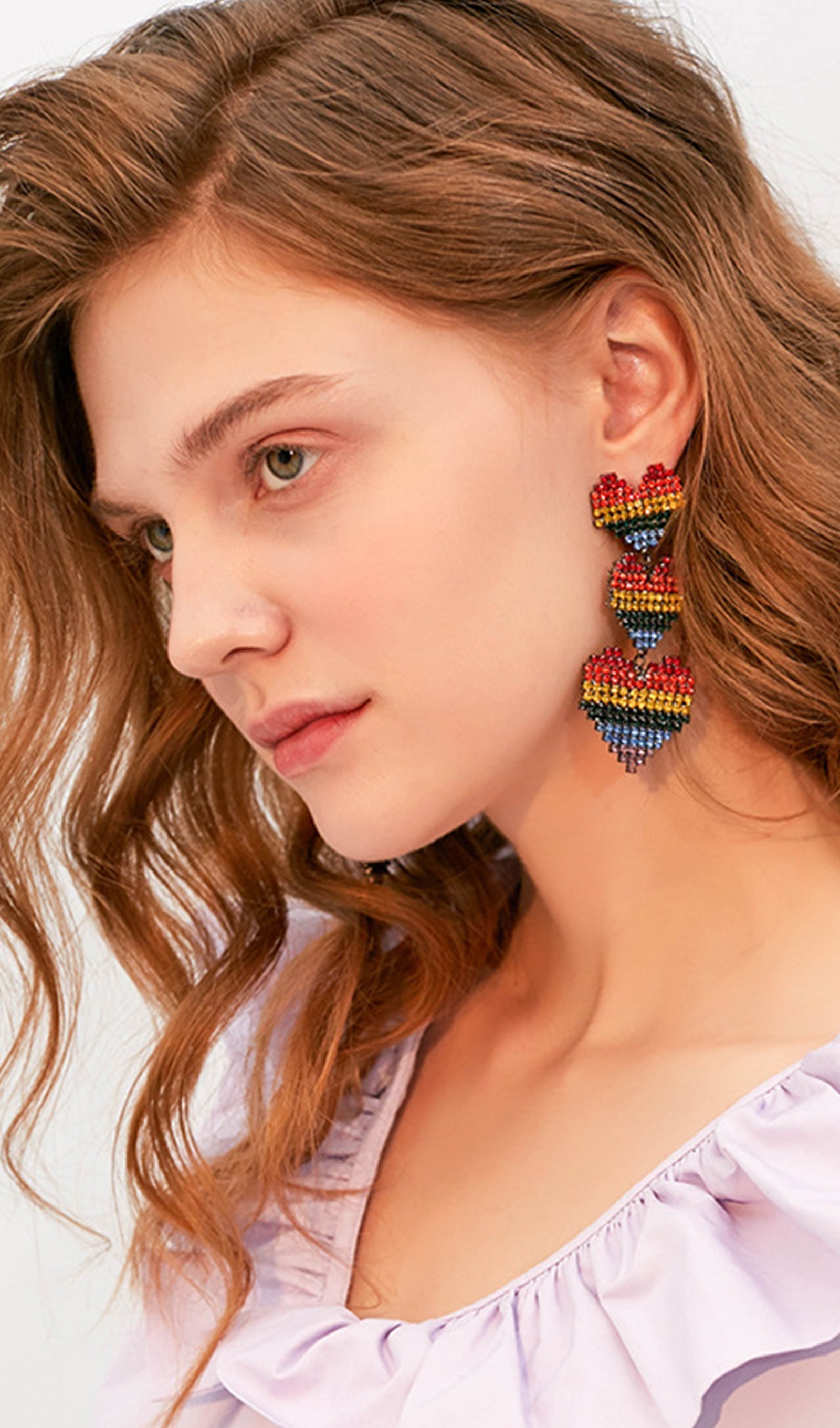 Kalp Sallantılı Damla Küpeler