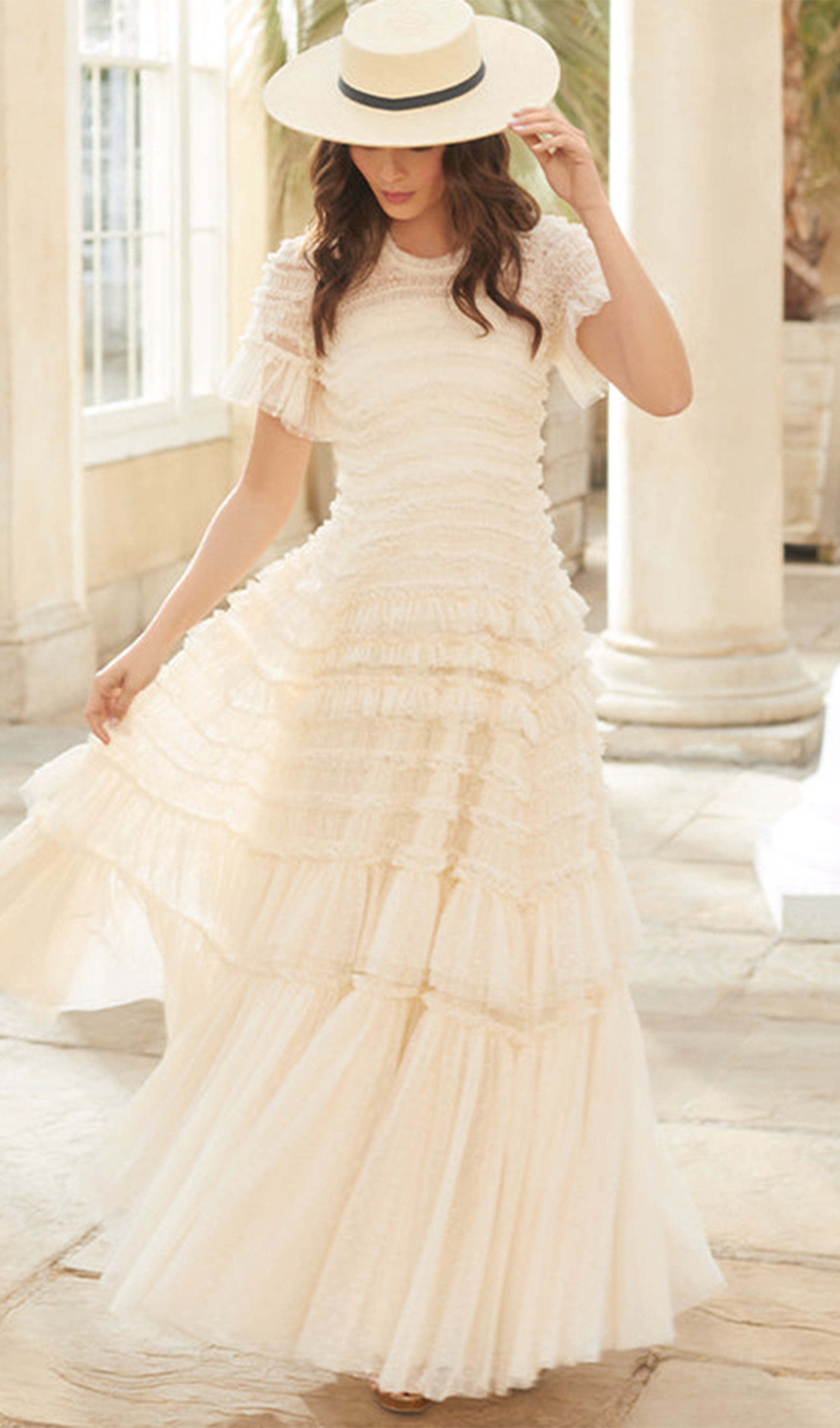 Sevgililer Günü Tül Fileli Volanlı Elbise