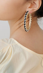 Suni Deri Yuvarlak Halka Küpeler