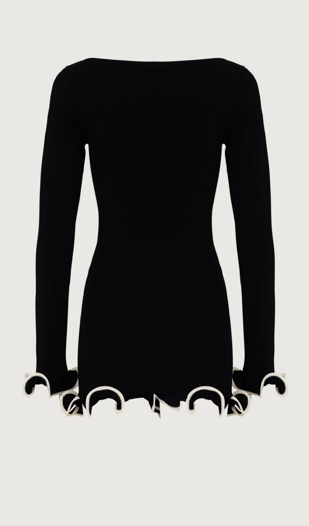 Volanlı Mini Elbise Siyah