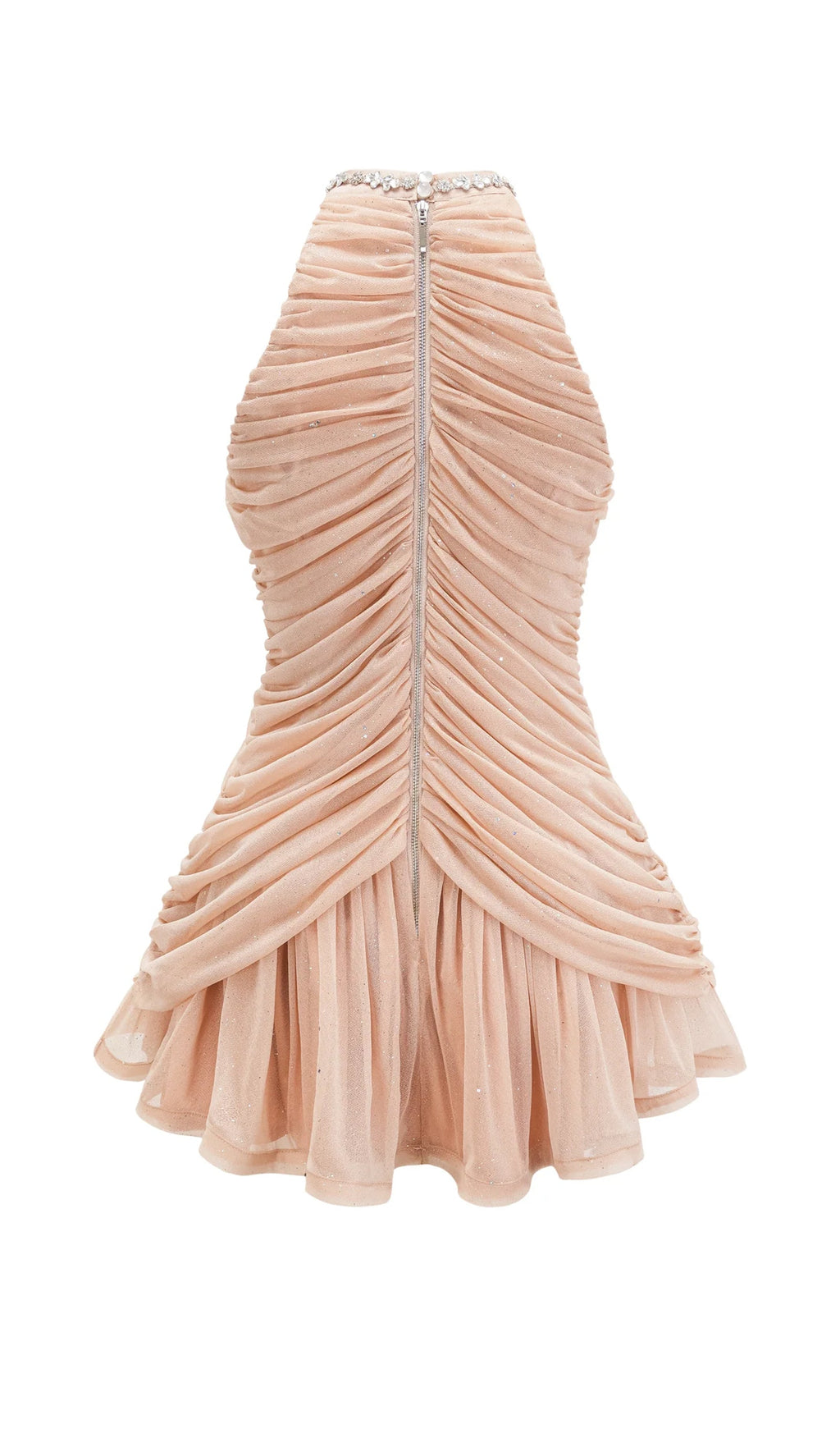 Süslemeli Büzgülü Mini Elbise