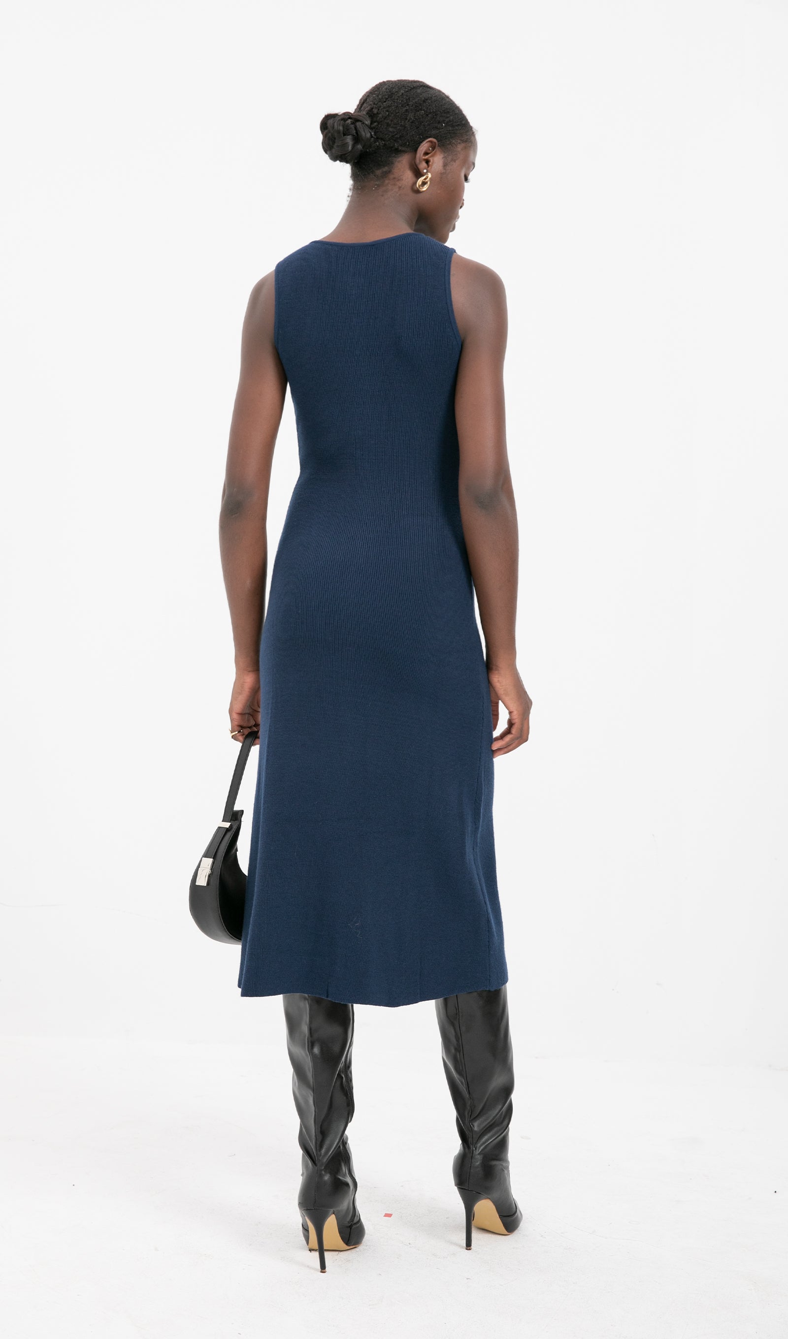 Trend A Kesim Örme Midi Elbise