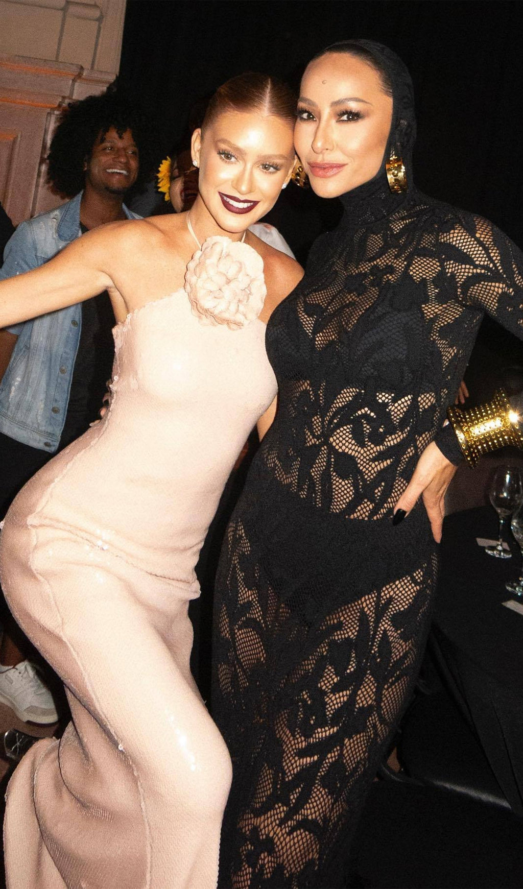 Çiçekli Askılı Payetli Uzun Elbise