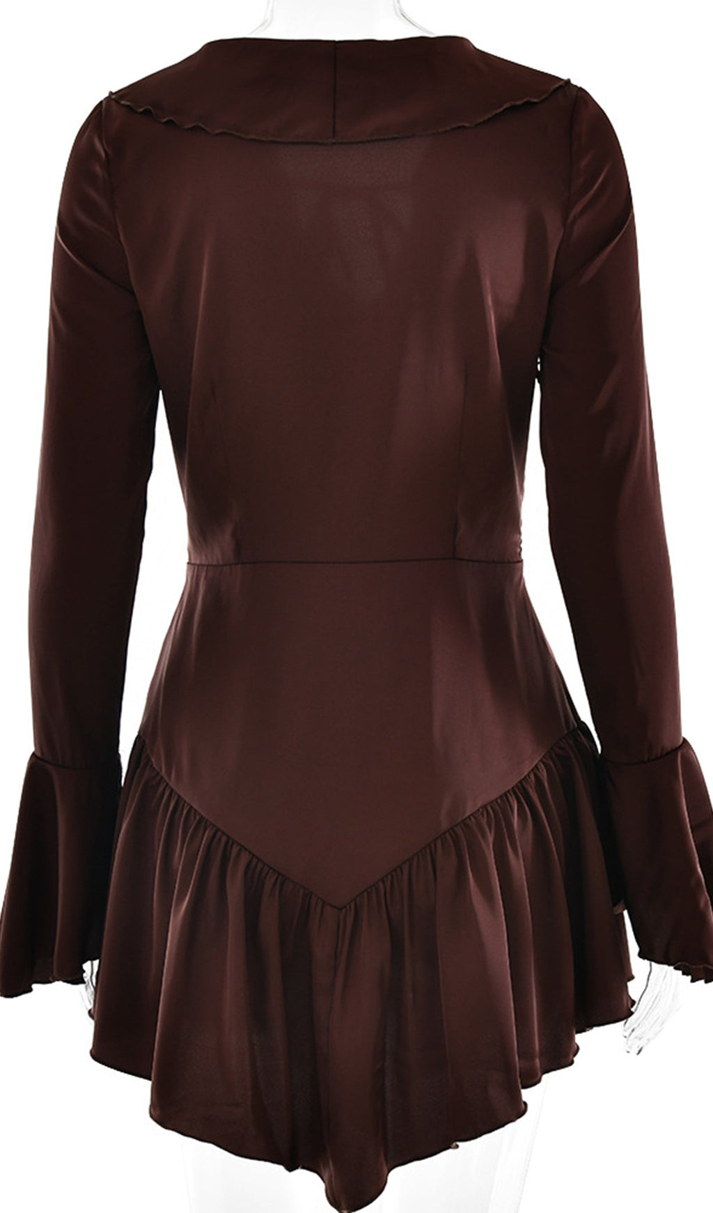 Fırfırlı Saten Mini Elbise