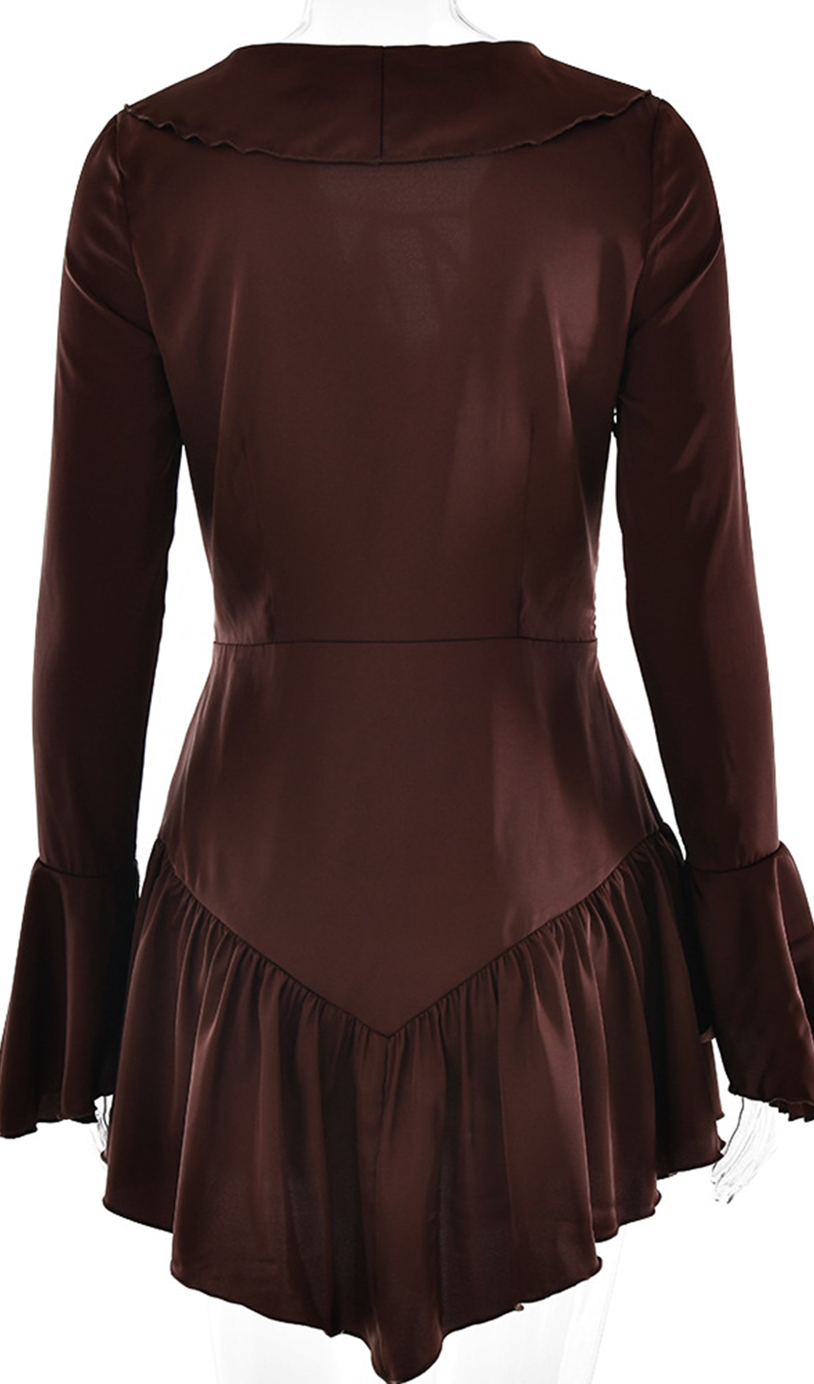 Fırfırlı Saten Mini Elbise