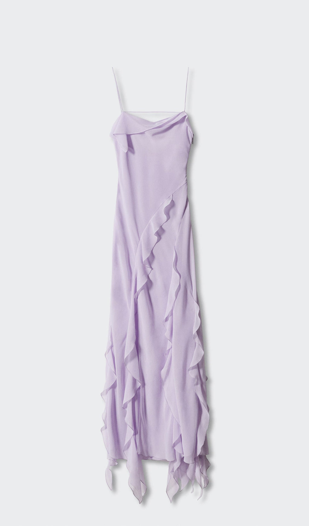 Fırfırlı Detaylı Uzun Elbise