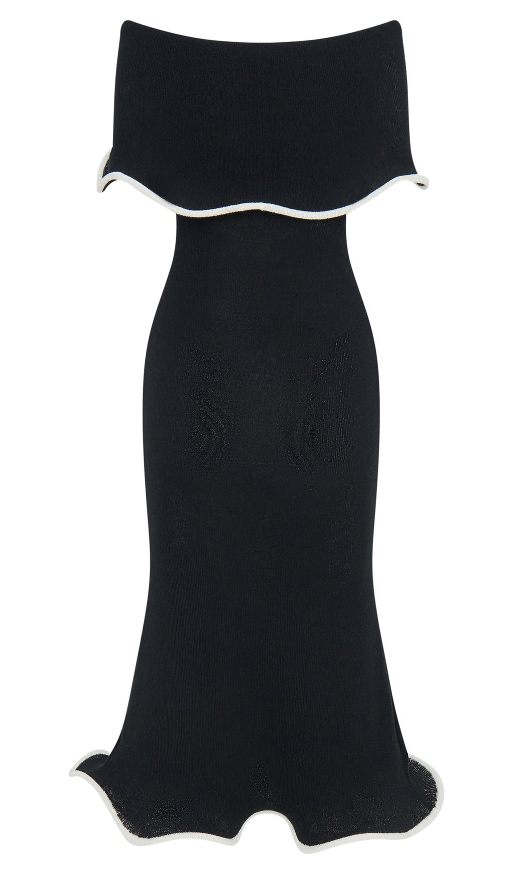 Omuz Açık Örgü Midi Elbise