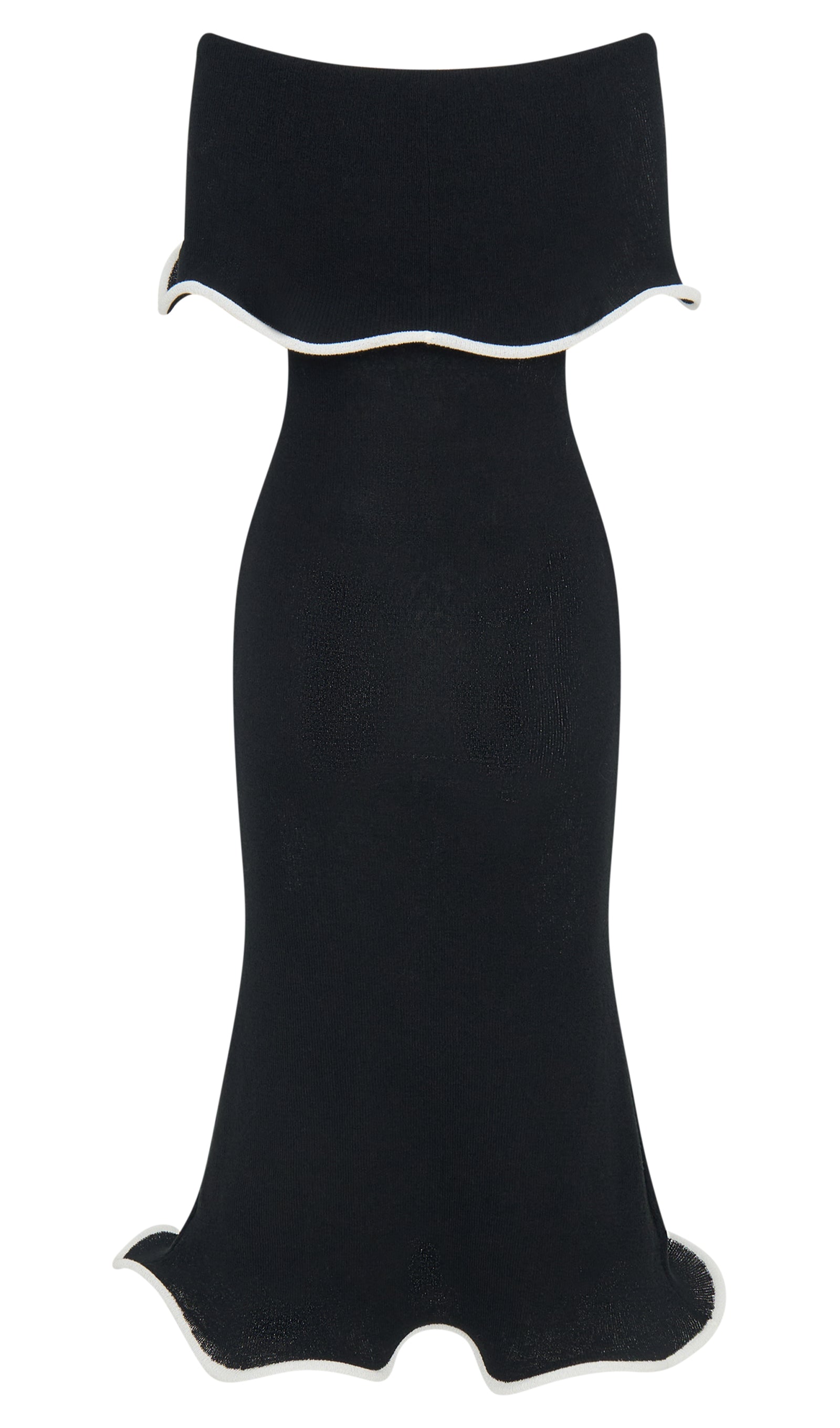 Omuz Açık Örgü Midi Elbise