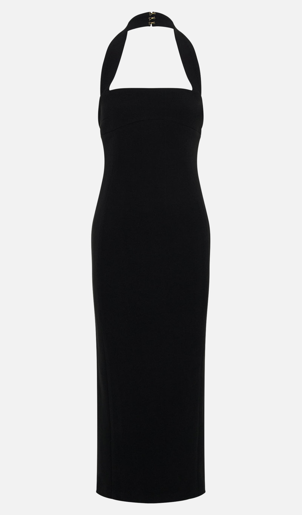 Siyah Askılı Midi Elbise