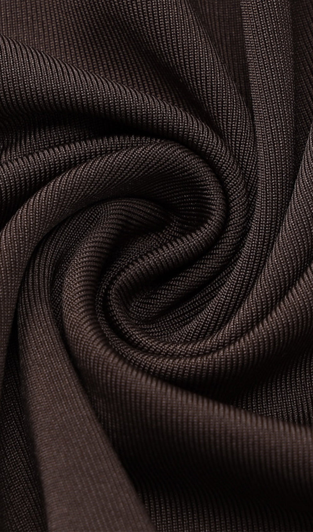 Drapeli Jersey Yırtmaçlı Uzun Elbise-Kahverengi