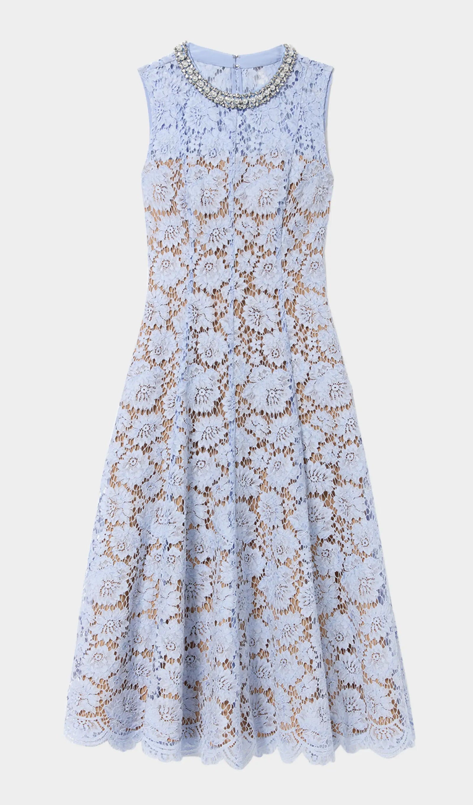 Kolsuz Elmas İnci Midi Elbise