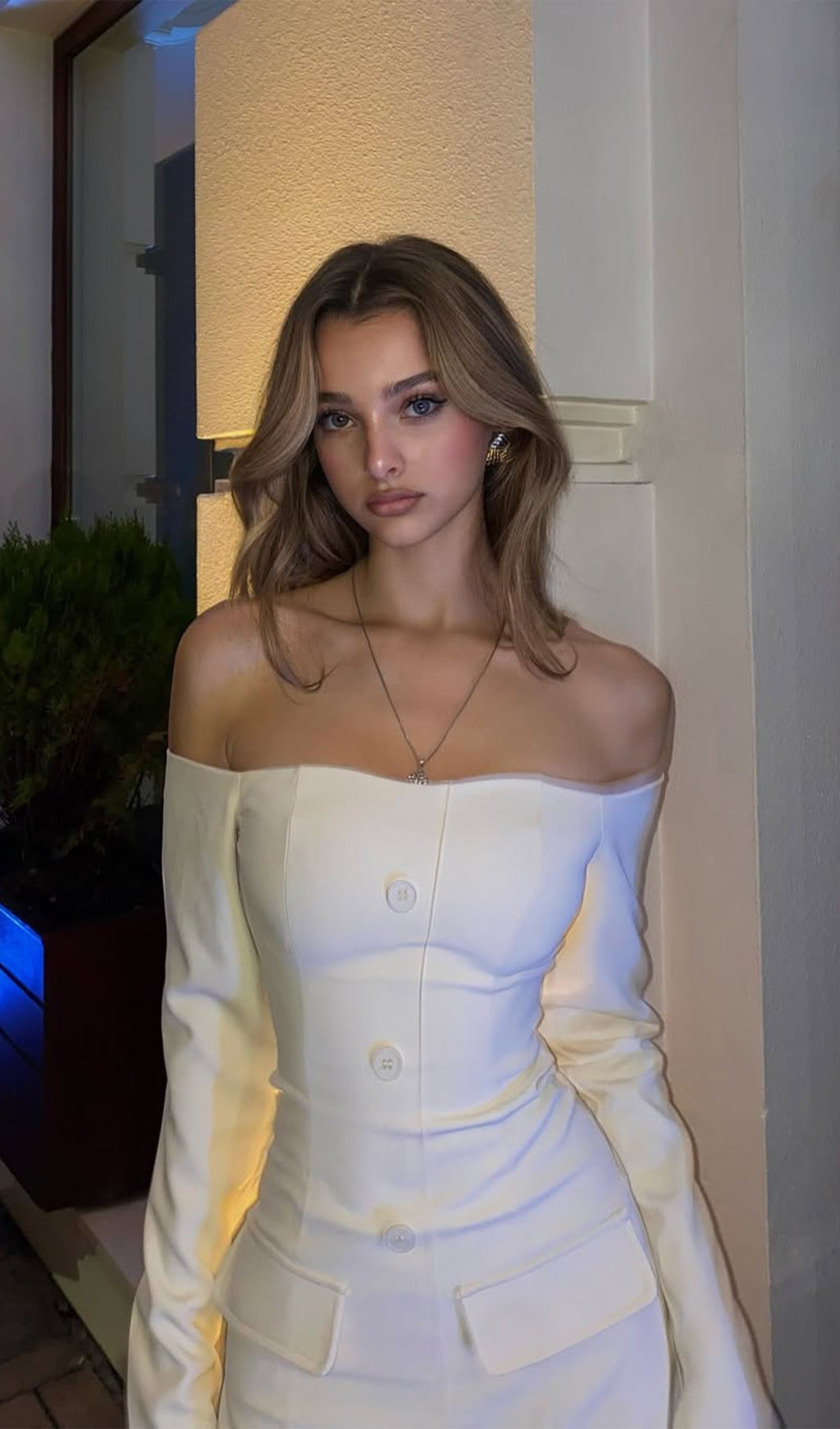 Blazer Omuz Açık Mini Elbise