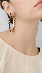 Suni Deri Yuvarlak Halka Küpeler