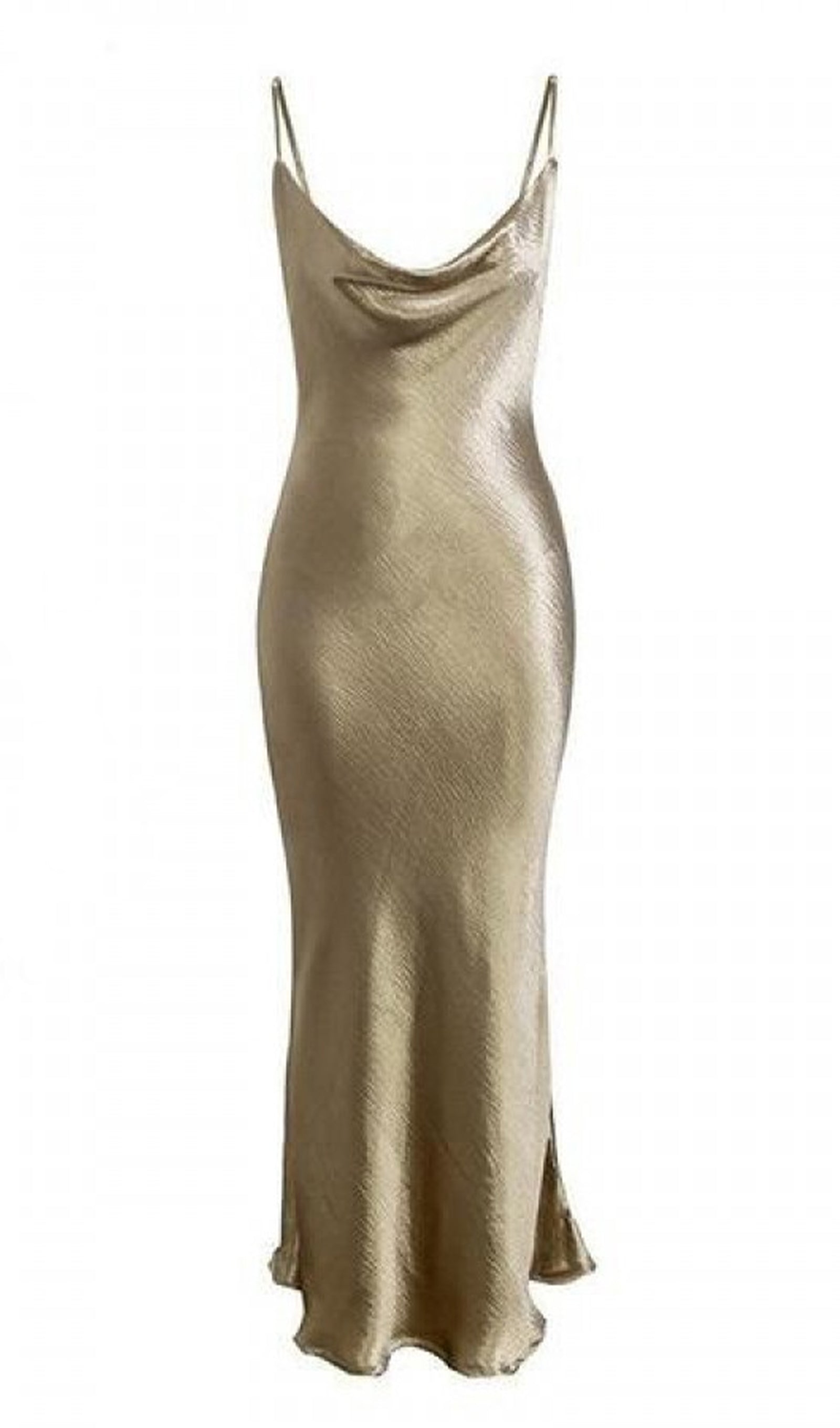 Saten Sırtı Açık Uzun Elbise