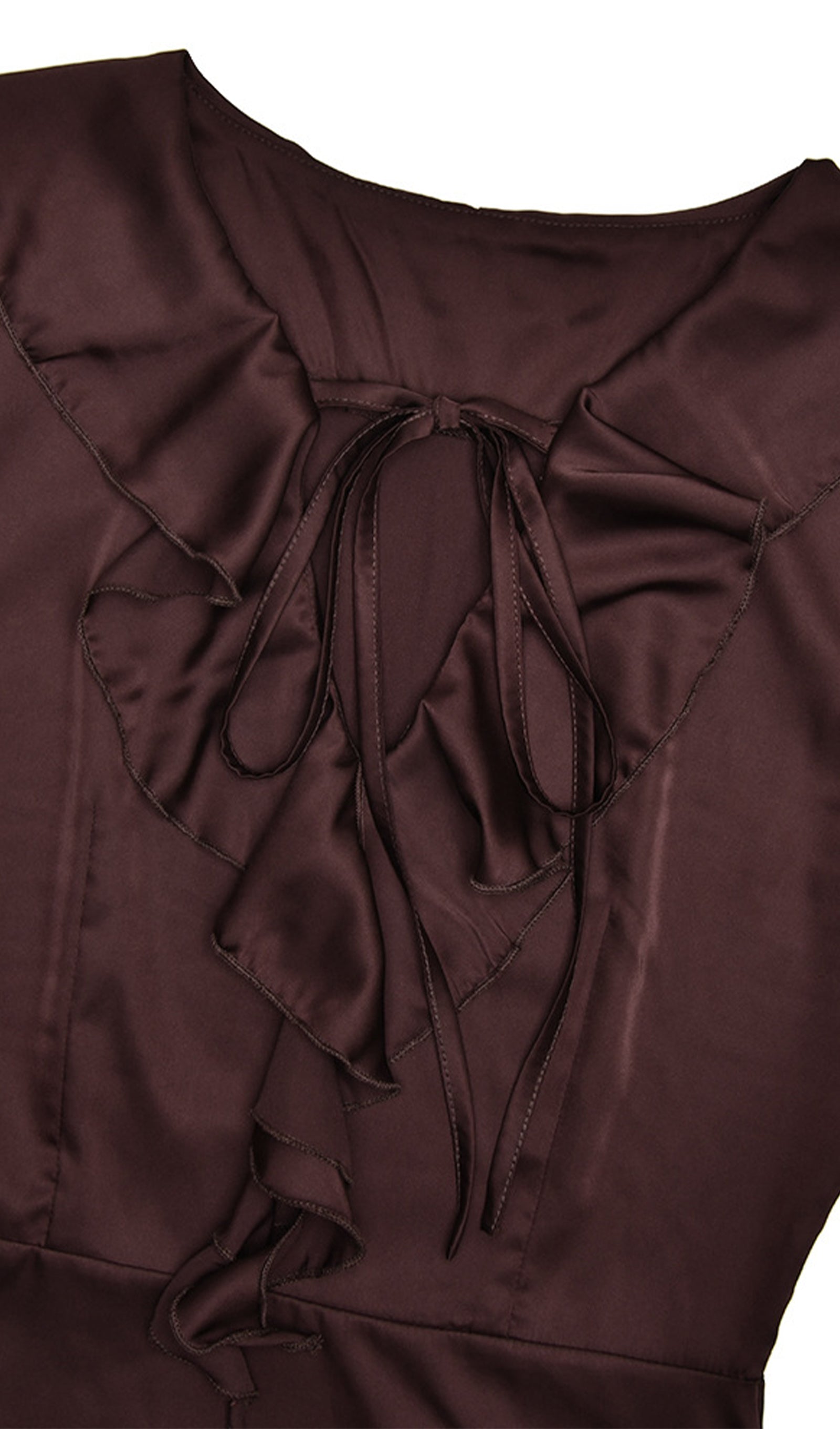 Fırfırlı Saten Mini Elbise