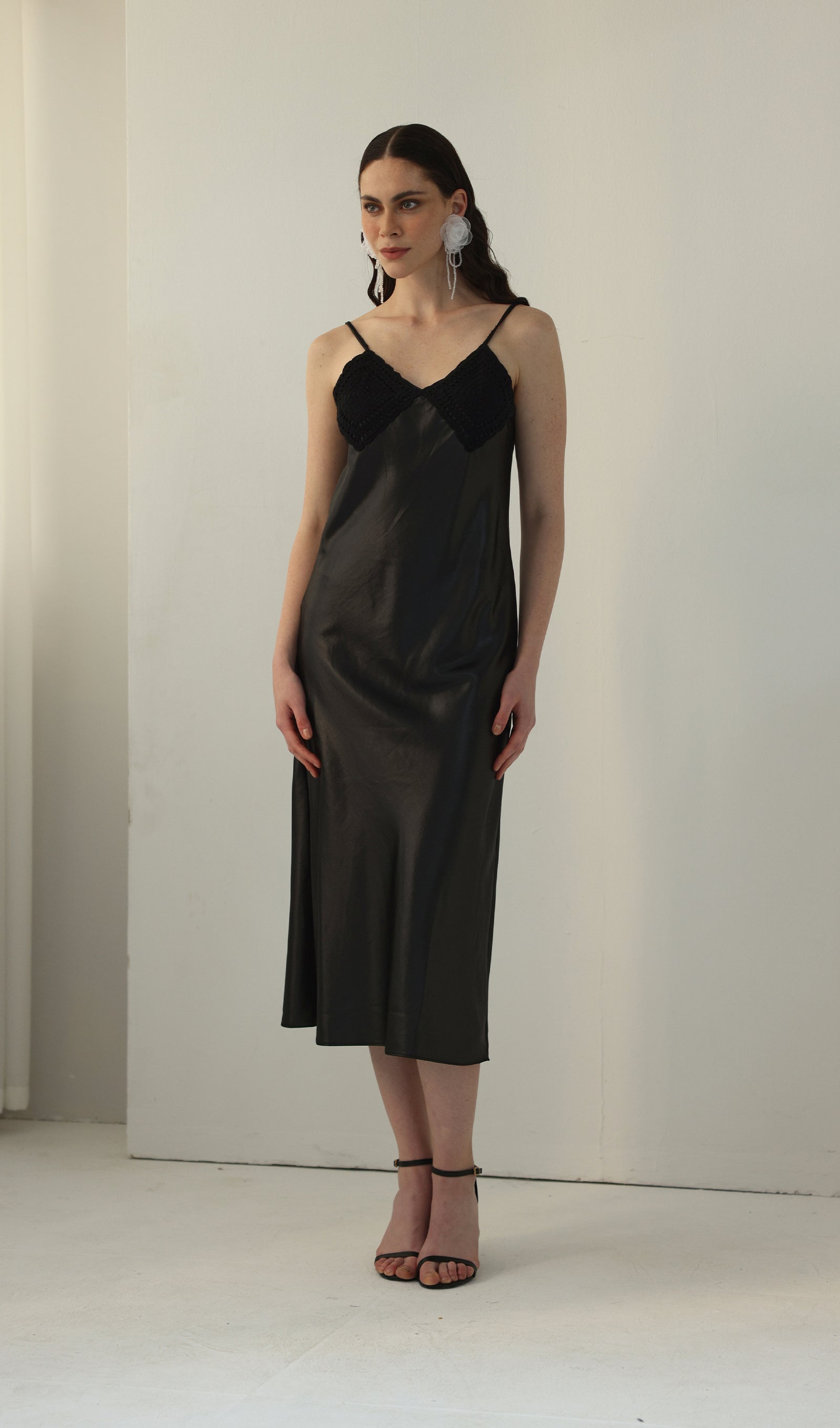 Örme Patchwork Midi Elbise