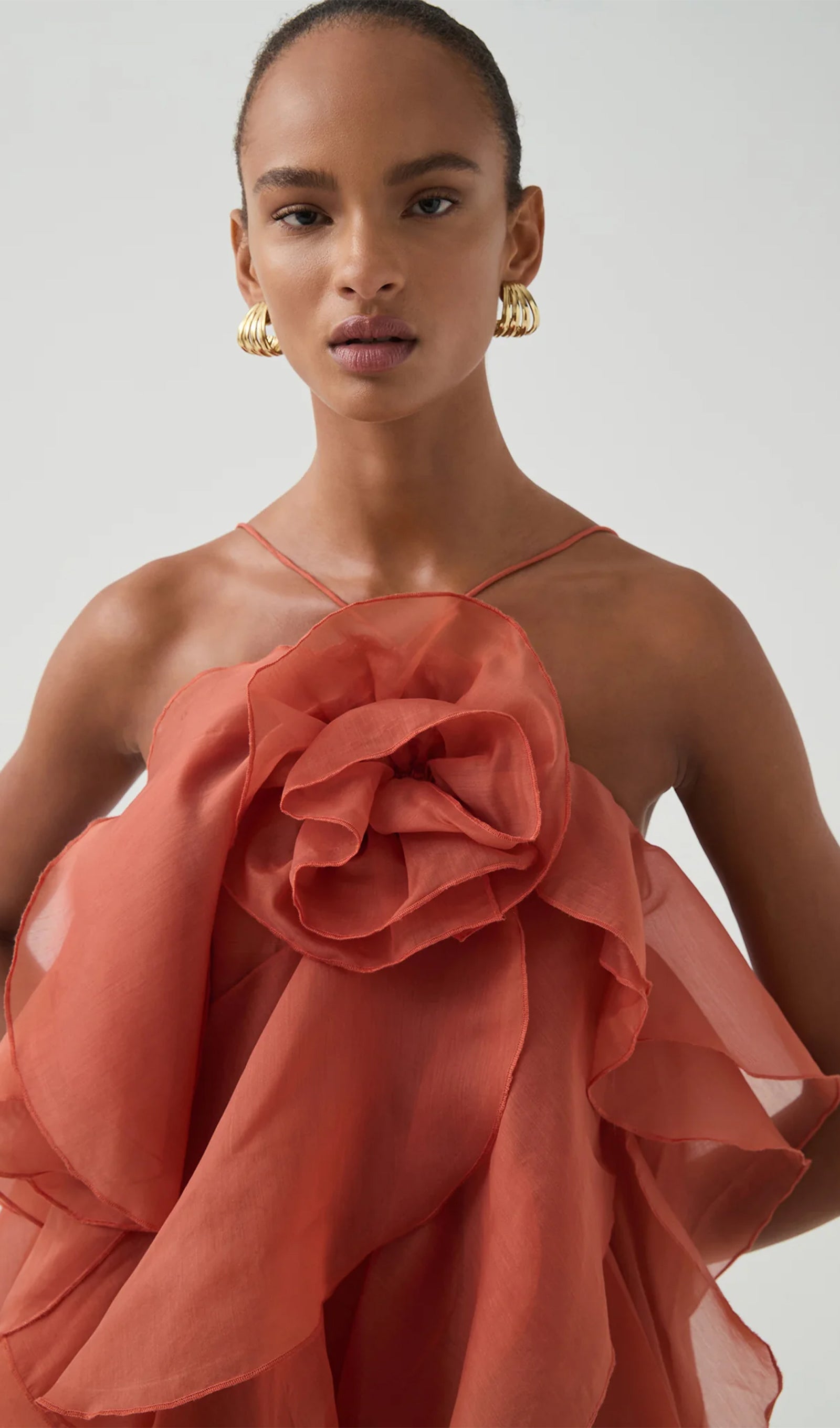 Askılı Katmanlı Uzun Elbise