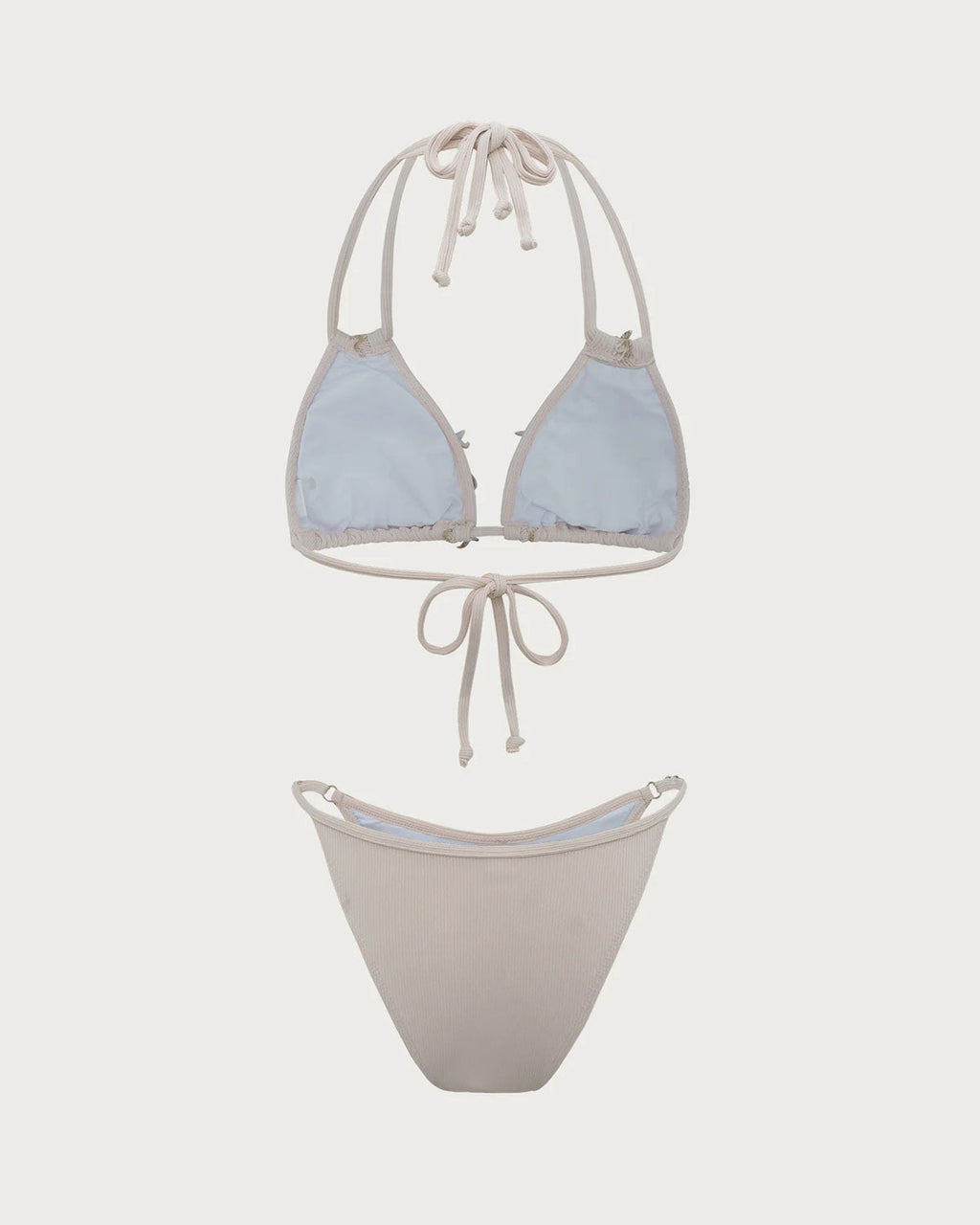 Beyaz Deniz Kabuğu İşlemeli Bikini Takımı