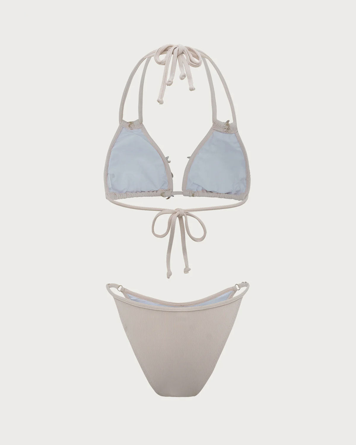 Beyaz Deniz Kabuğu İşlemeli Bikini Takımı
