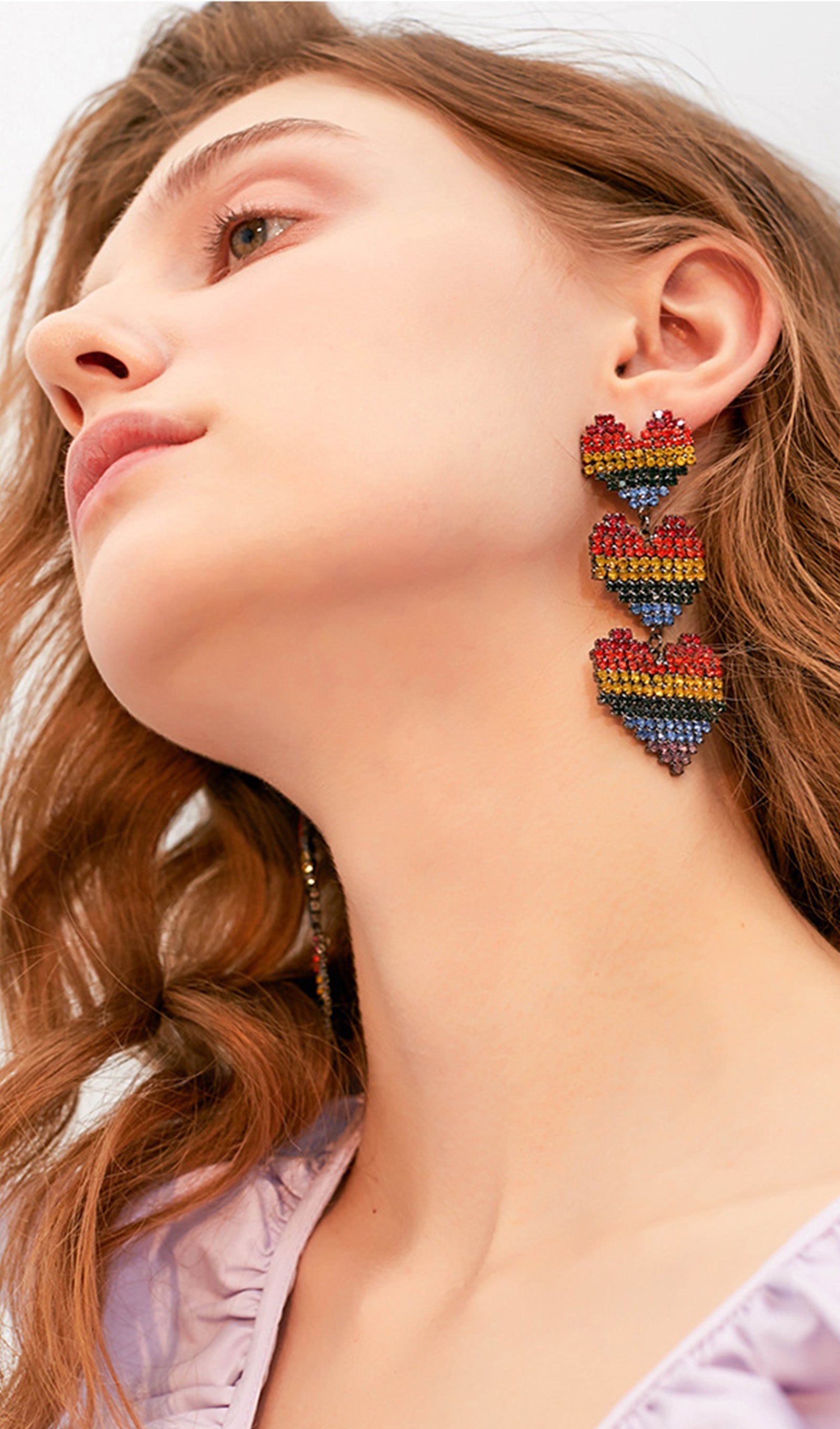 Kalp Sallantılı Damla Küpeler