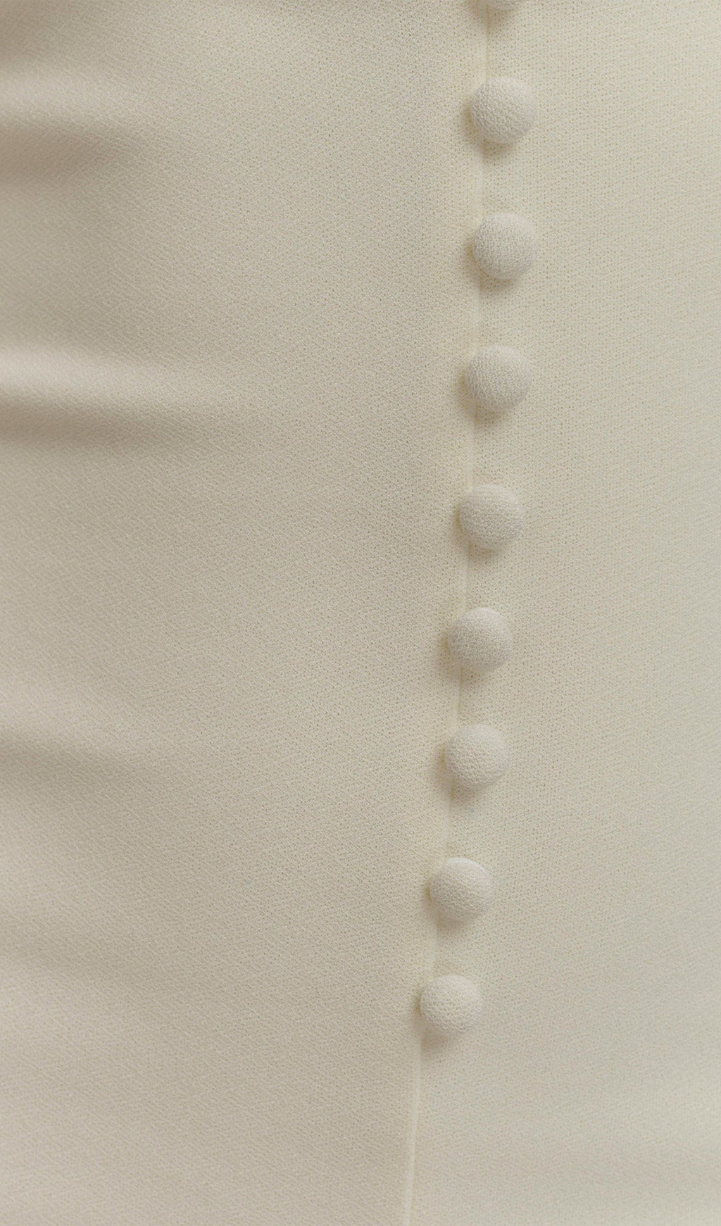 Fildişi Krep Askılı Midi Elbise