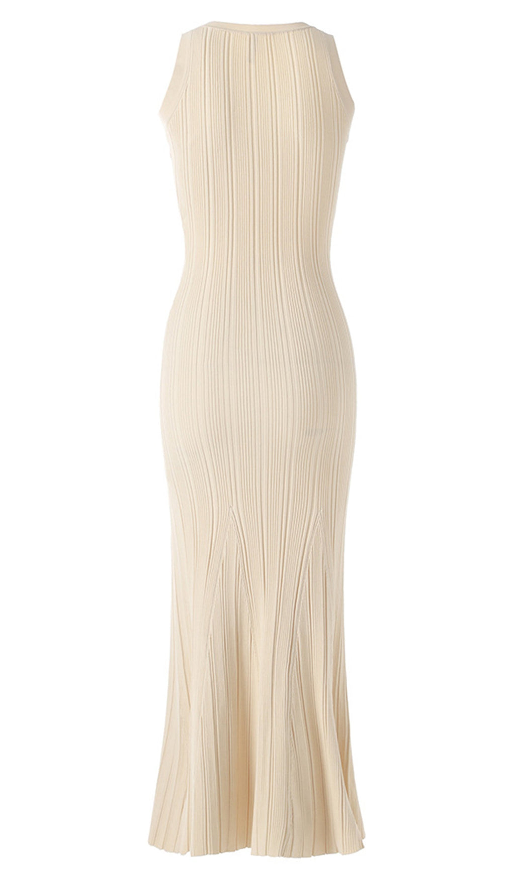 Metalik Düğmeli Örme Midi Elbise