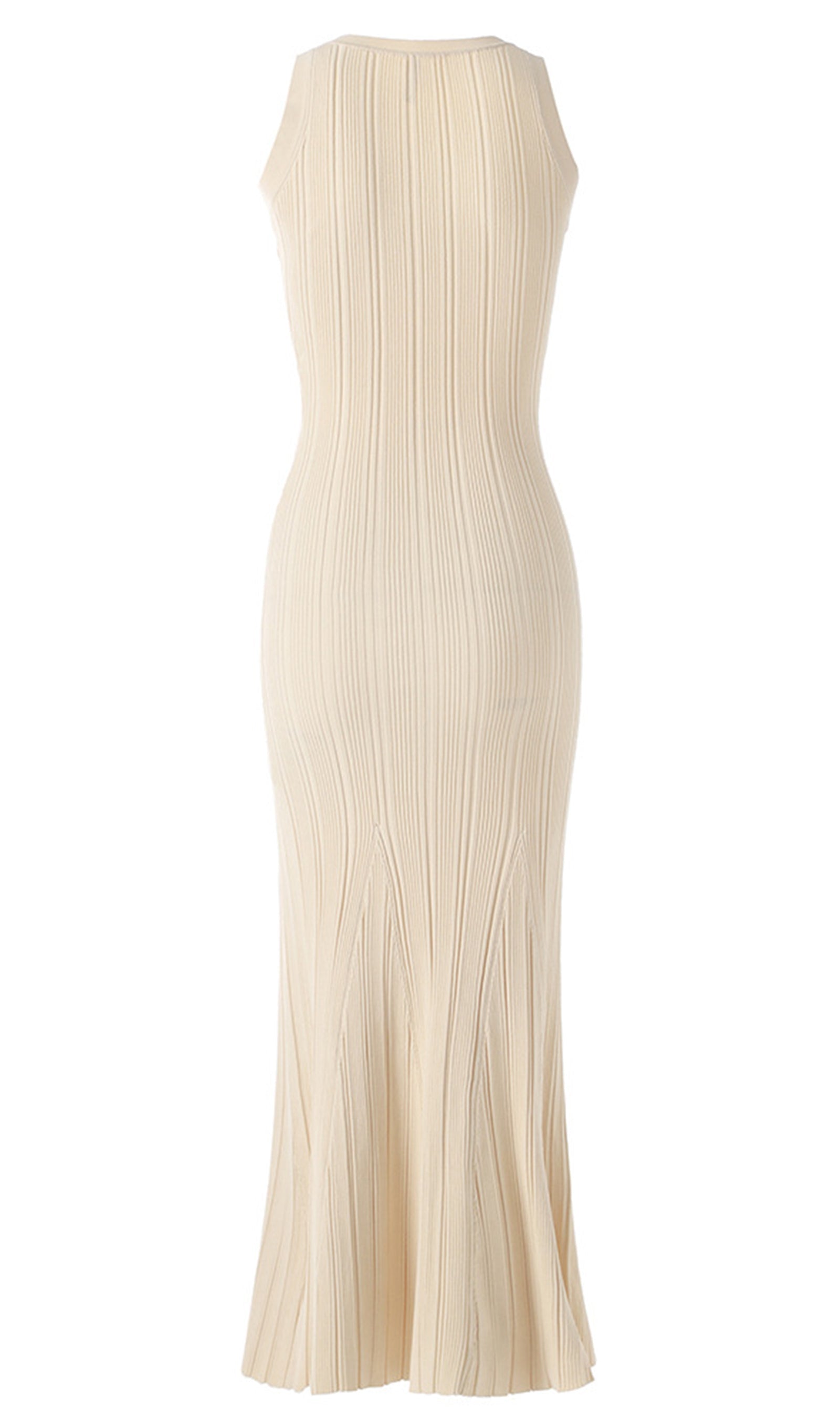 Metalik Düğmeli Örme Midi Elbise