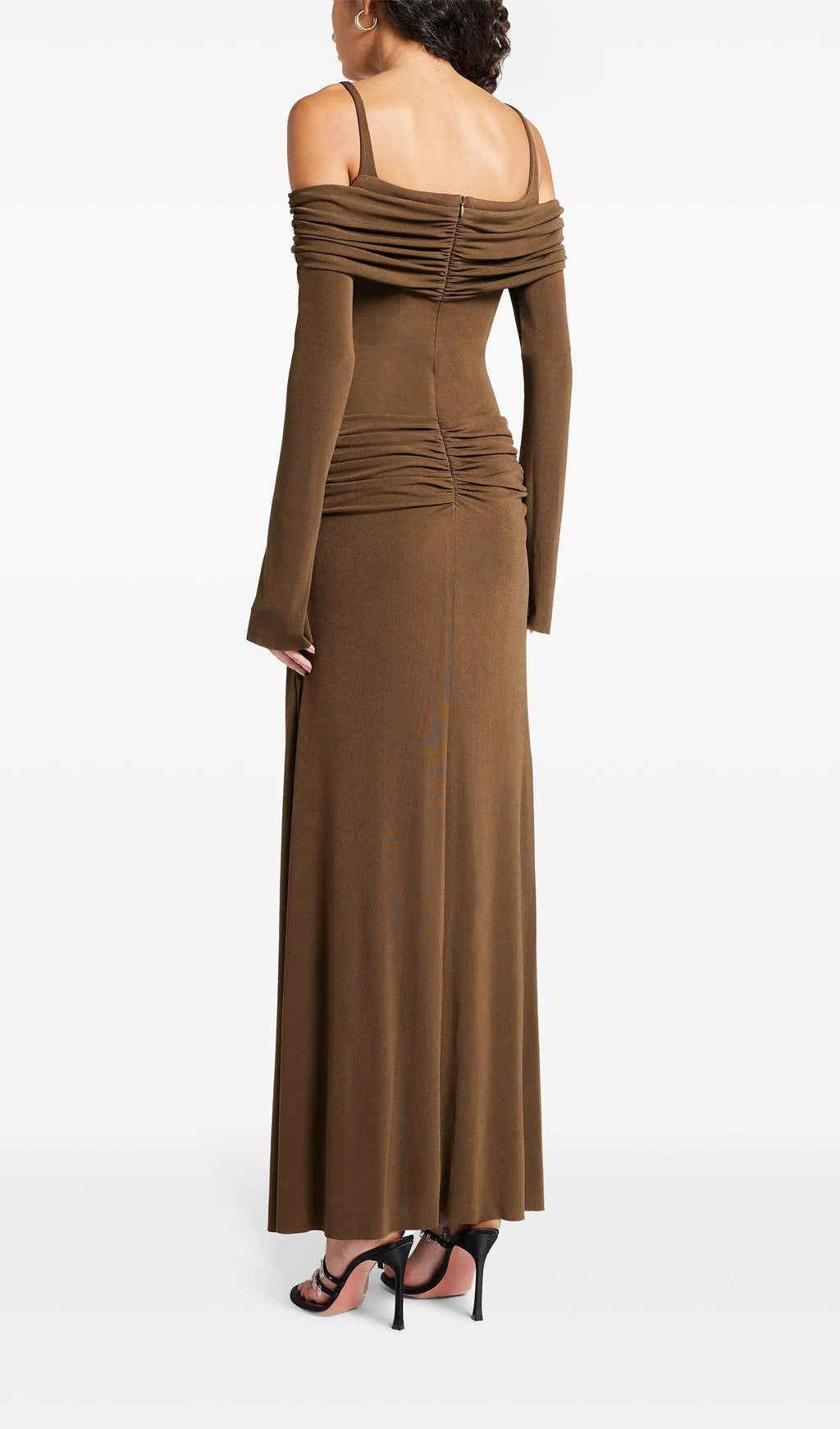 Omuz Açık Slip Uzun Elbise