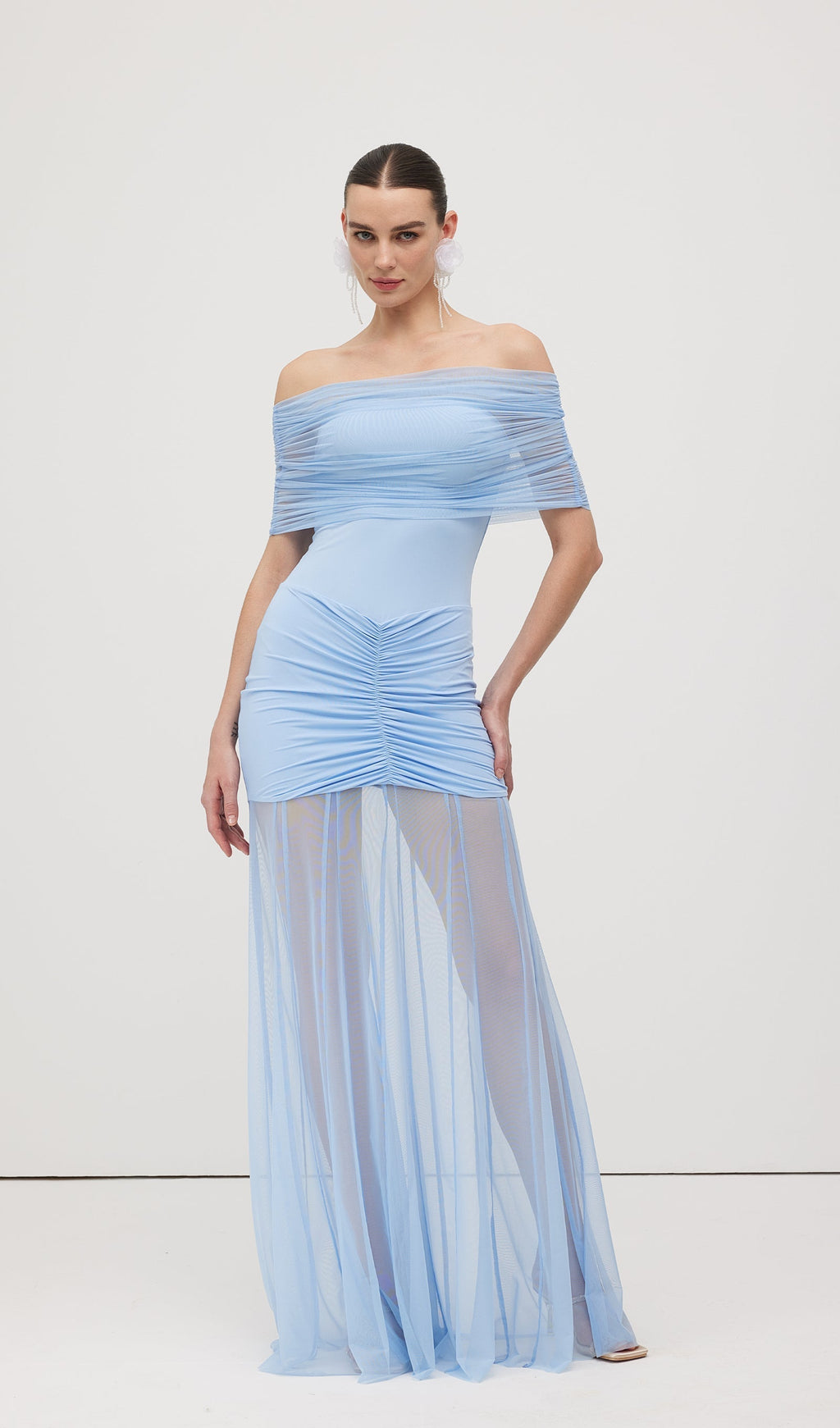 Slinky Omuz Açık Maksi Elbise