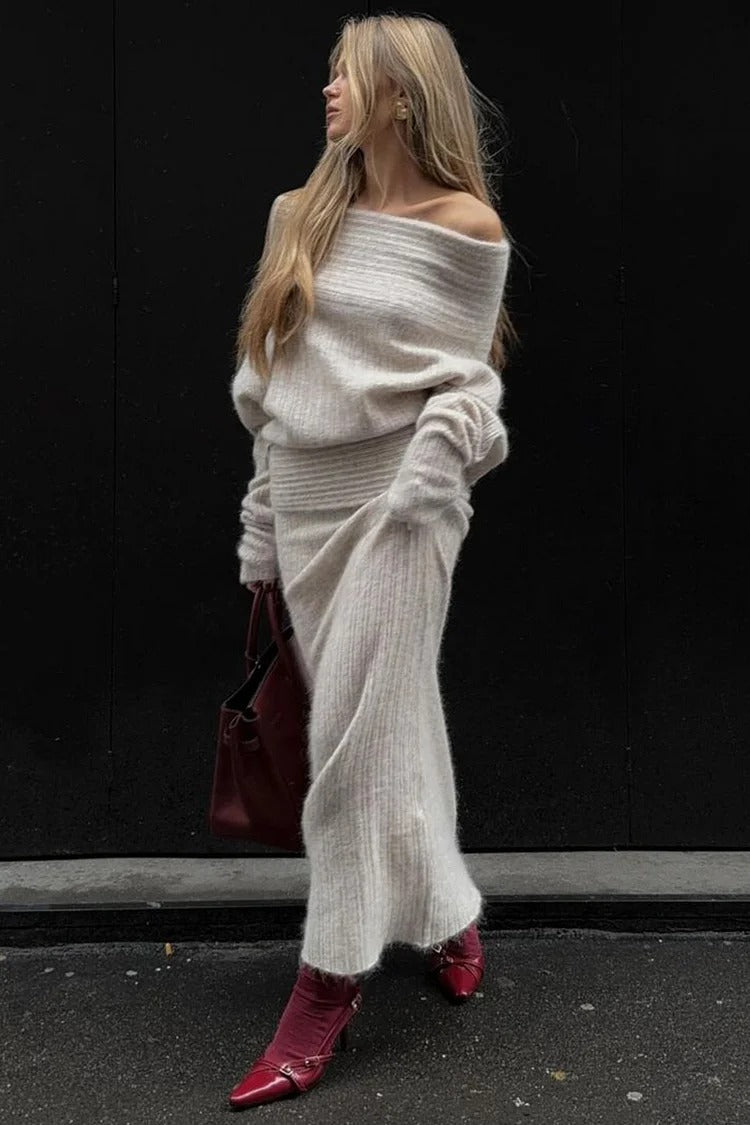 ELENYA | Gri Triko Takım