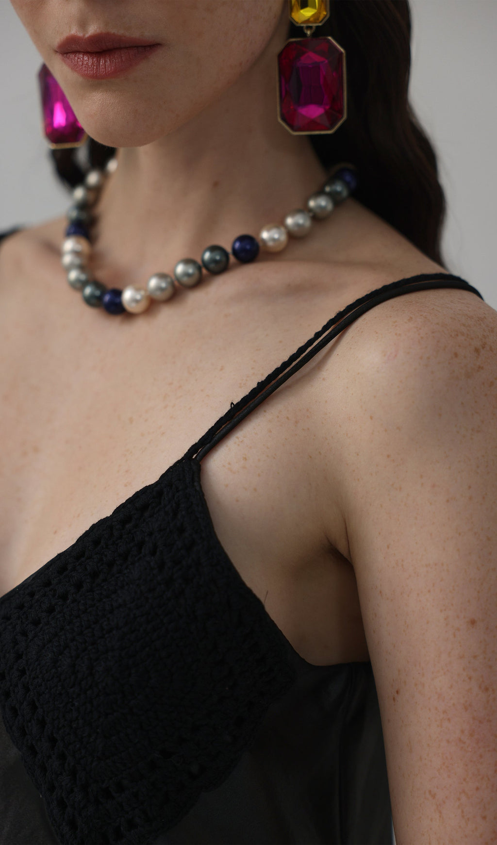 Örme Patchwork Midi Elbise