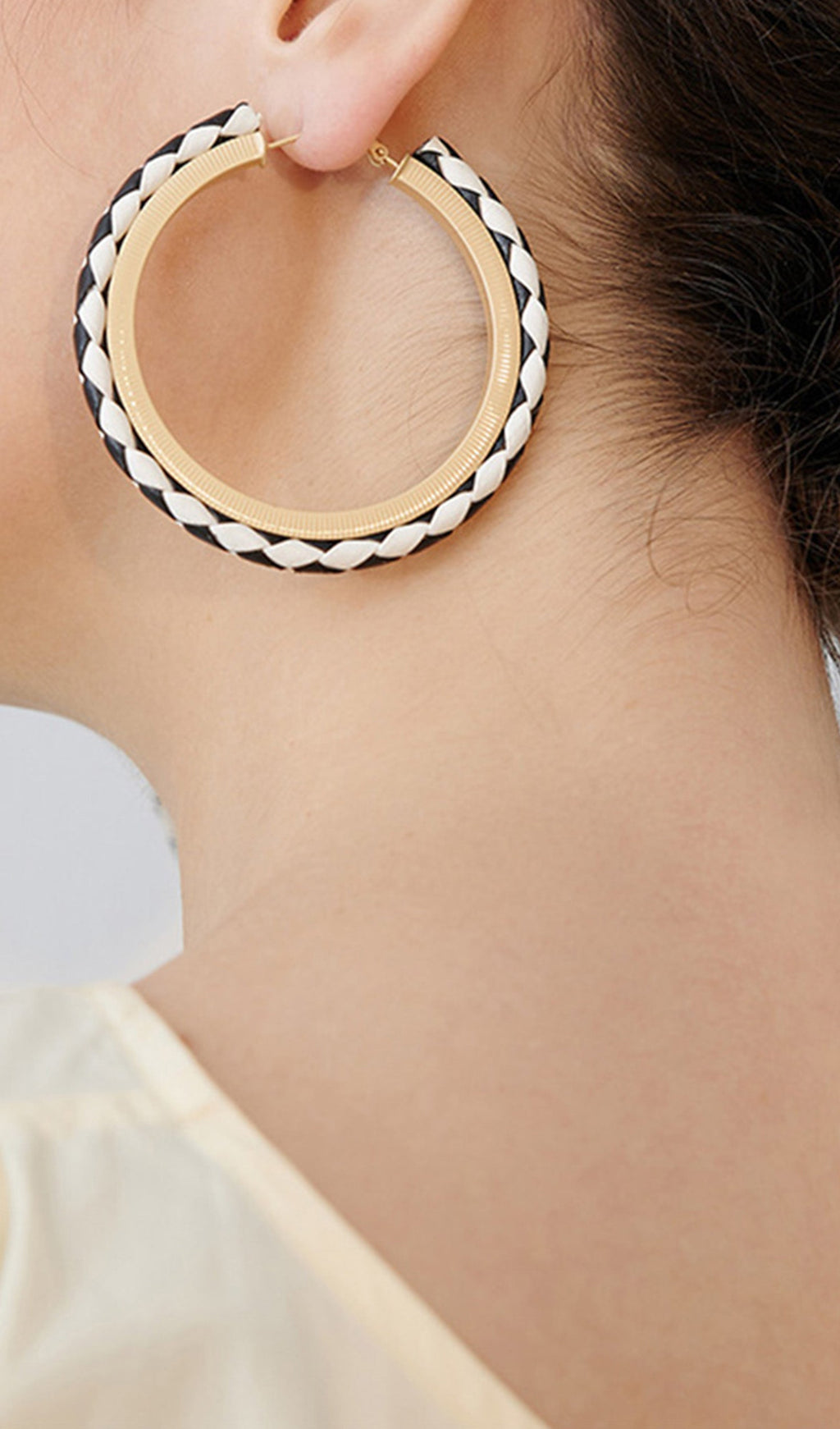 Suni Deri Yuvarlak Halka Küpeler