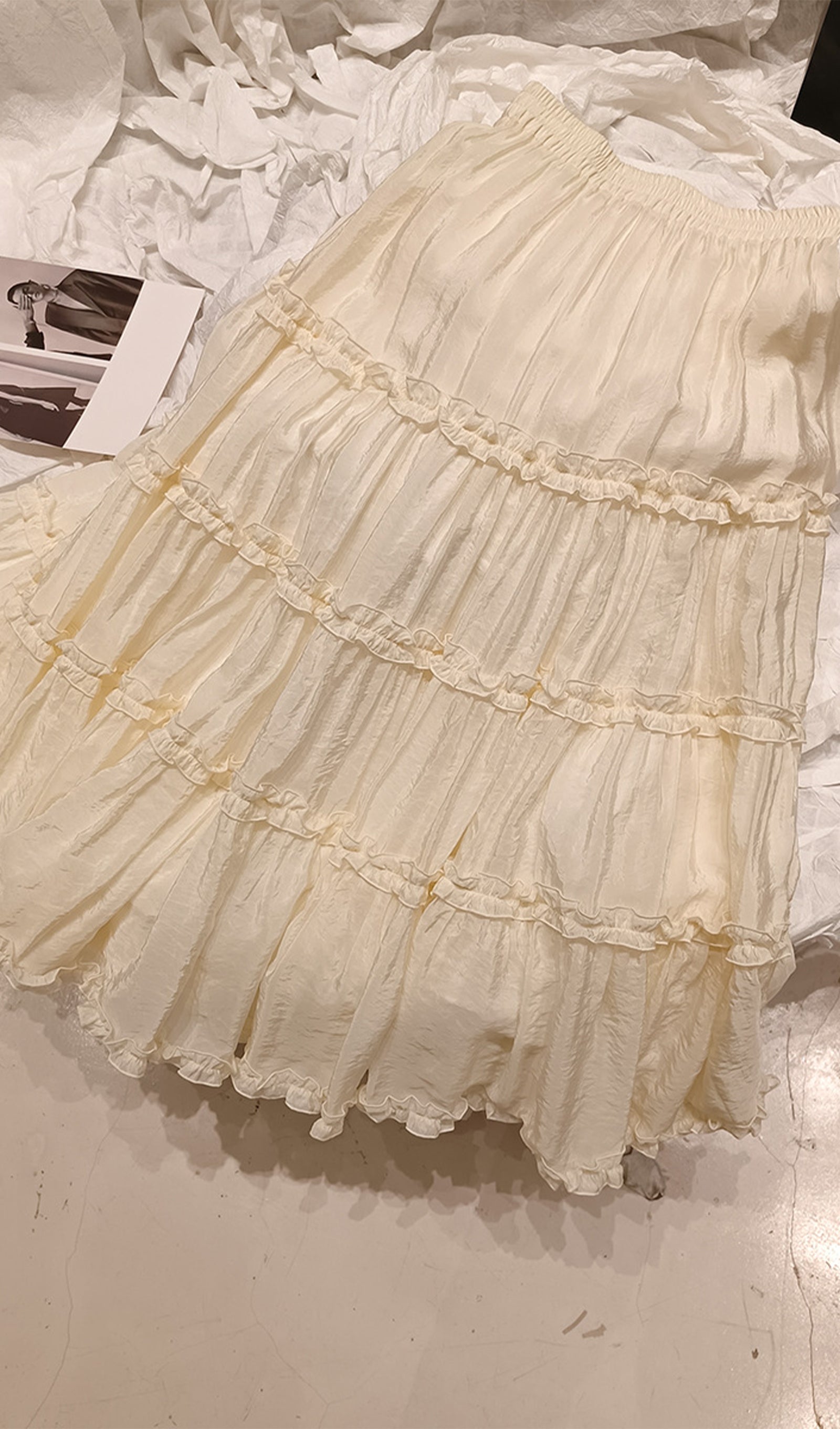 Düz Fırfırlı Uzun Etek