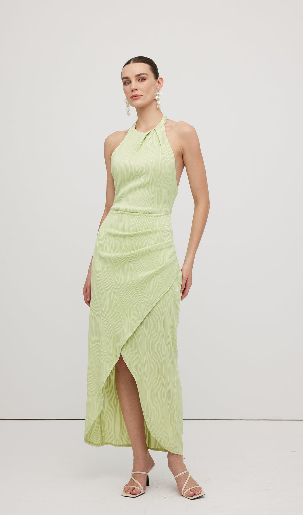 Düz Ribana Askılı Uzun Elbise