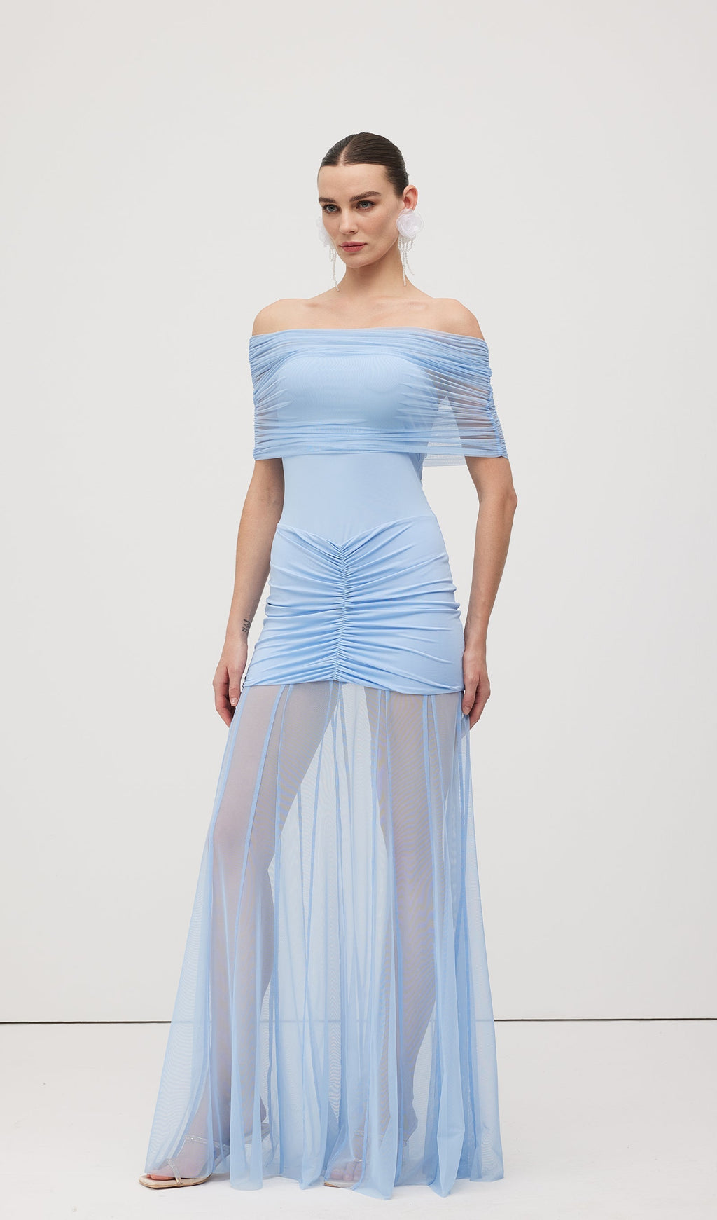 Slinky Omuz Açık Maksi Elbise