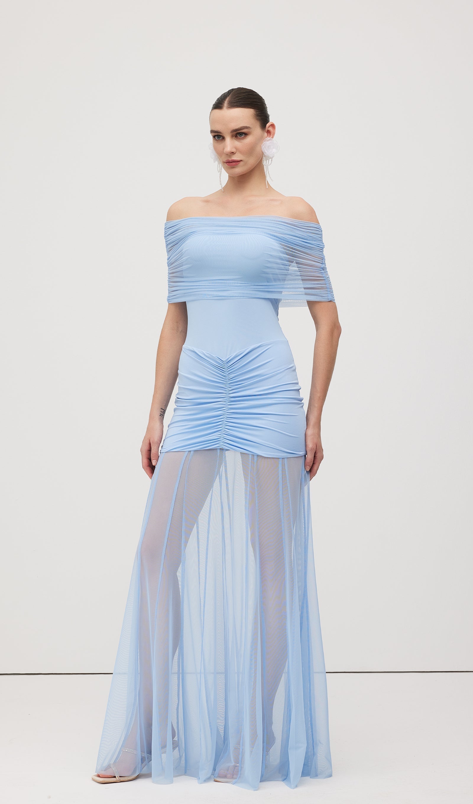 Slinky Omuz Açık Maksi Elbise