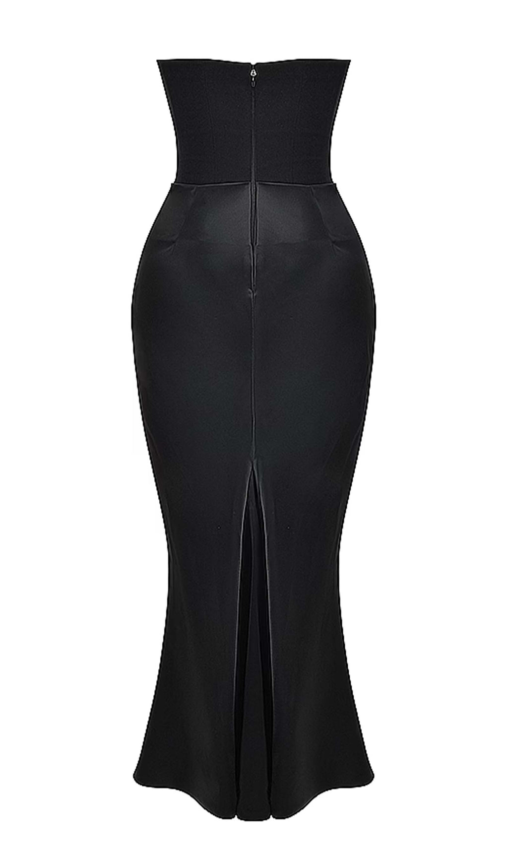 Omuz Açık Saten Uzun Elbise