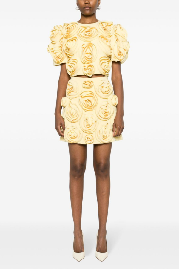 3D Çiçek Detaylı Etek & Üst Takım