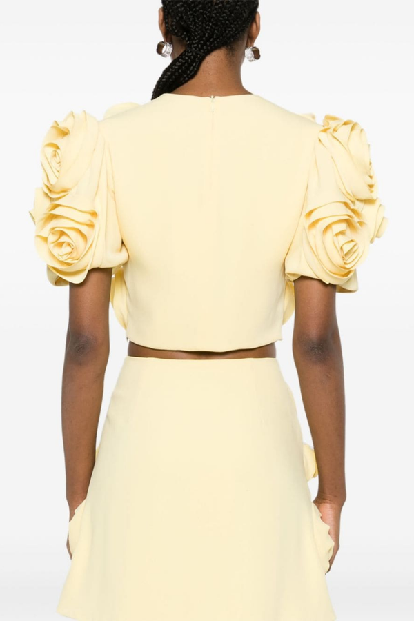 3D Çiçek Detaylı Etek & Üst Takım