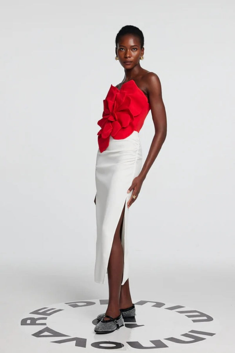 Omzu Açık Çiçekli Bluz