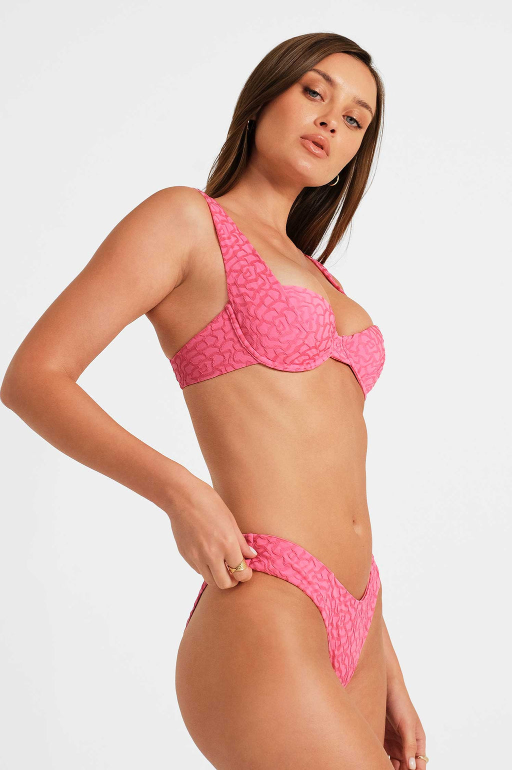 Tiana Destekli Üst / Rosy Glow Jacquard