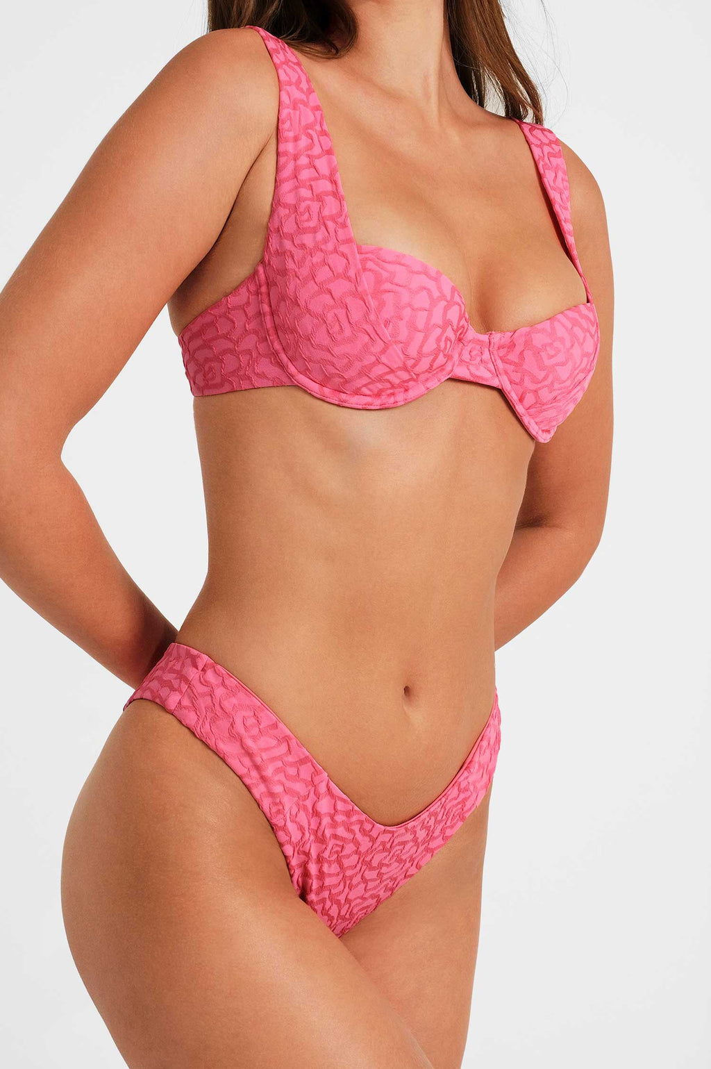 Tiana Destekli Üst / Rosy Glow Jacquard