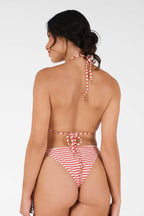 Daniella Yan Bağlamalı Ayarlanabilir Alt / Kırmızı Jakarlı